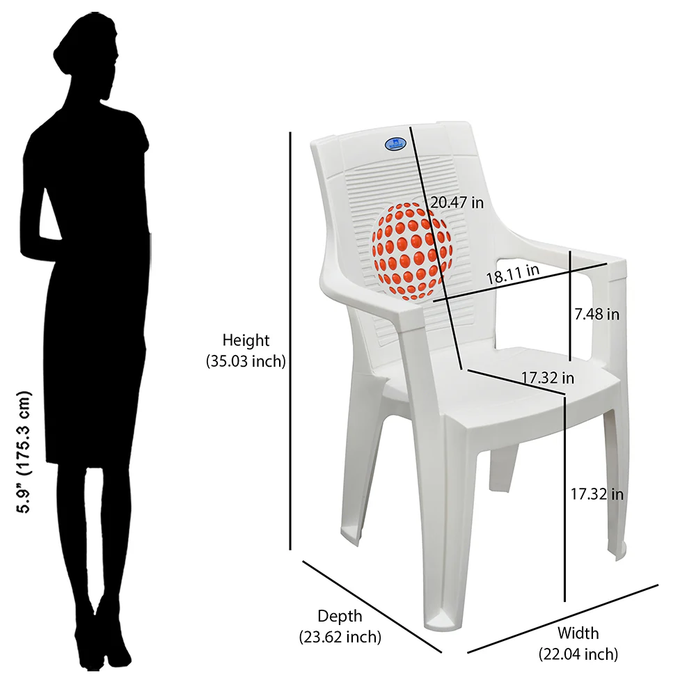 Nilkamal Globe 3D Plastic Arm Chair - Image 10