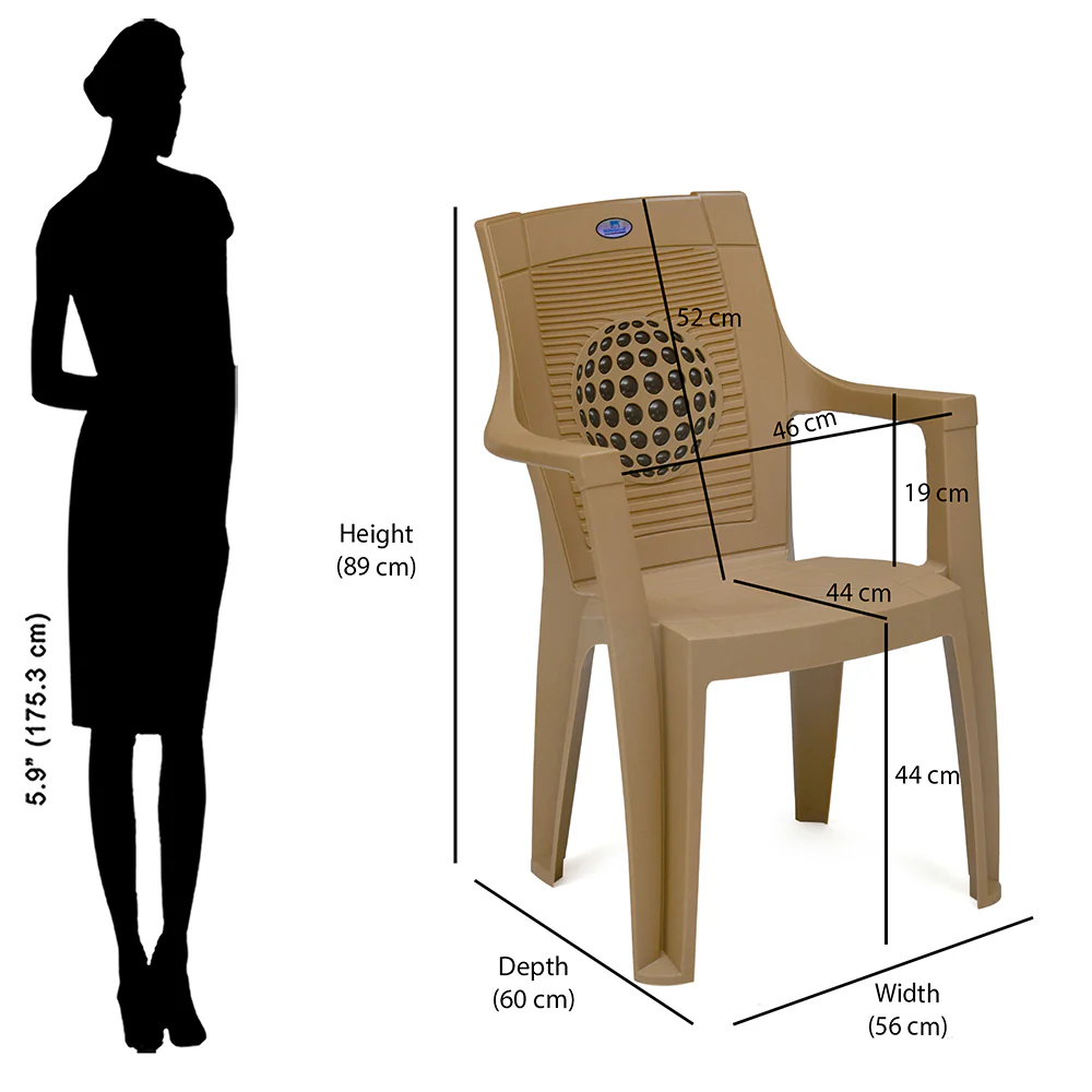 Nilkamal Globe 3D Plastic Arm Chair - Image 19