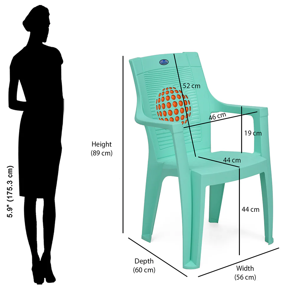 Nilkamal Globe 3D Plastic Arm Chair - Image 29
