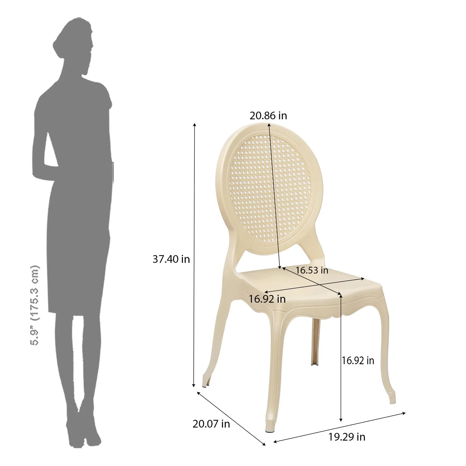 Nilkamal Grace Plastic Chair (Pearl White) - Image 9
