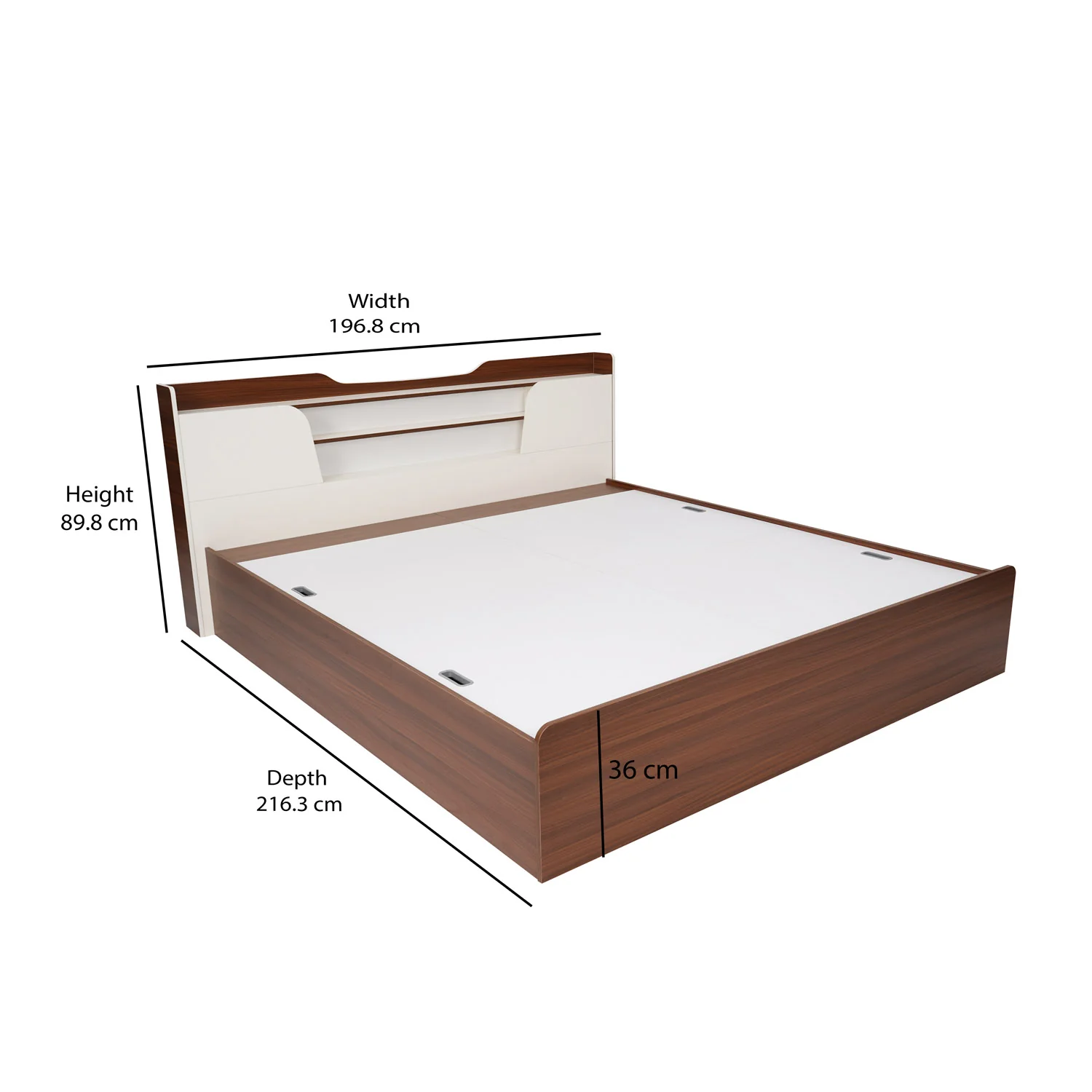 Nilkamal Hawk Calipso King Bed With Storage (Classic Plank Walnut/White) - Image 9