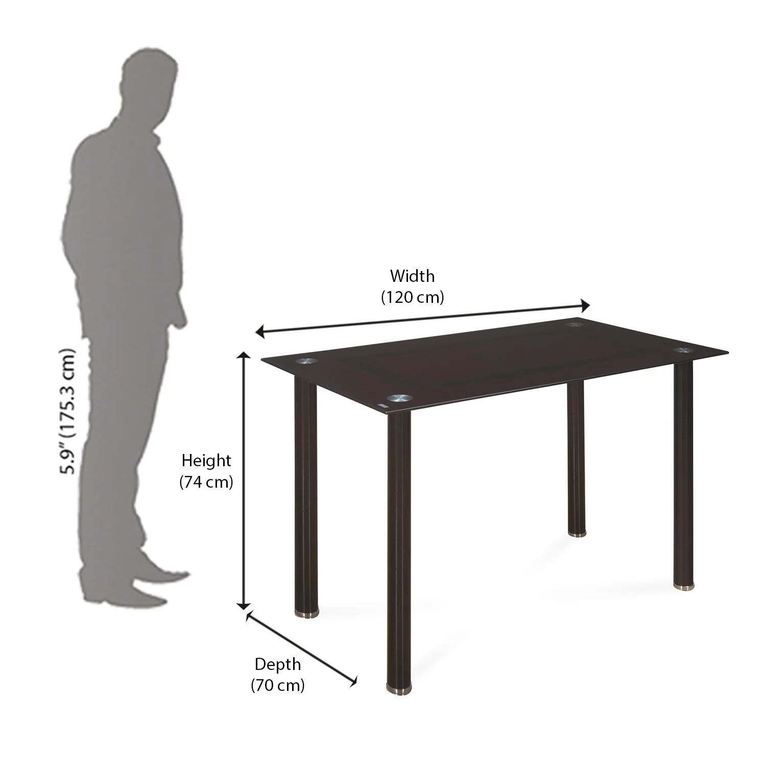 Nilkamal Joseph 4 Seater Dining Table (Brown) - Image 7