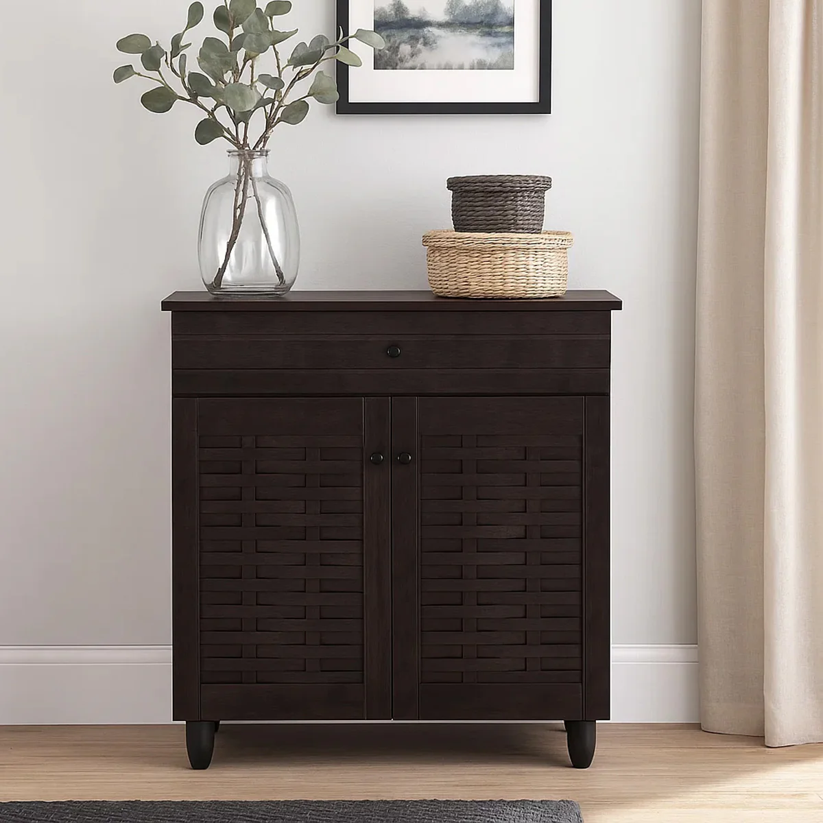 Nilkamal Kaira 2 Door Shoe Rack with Drawer (Wenge)