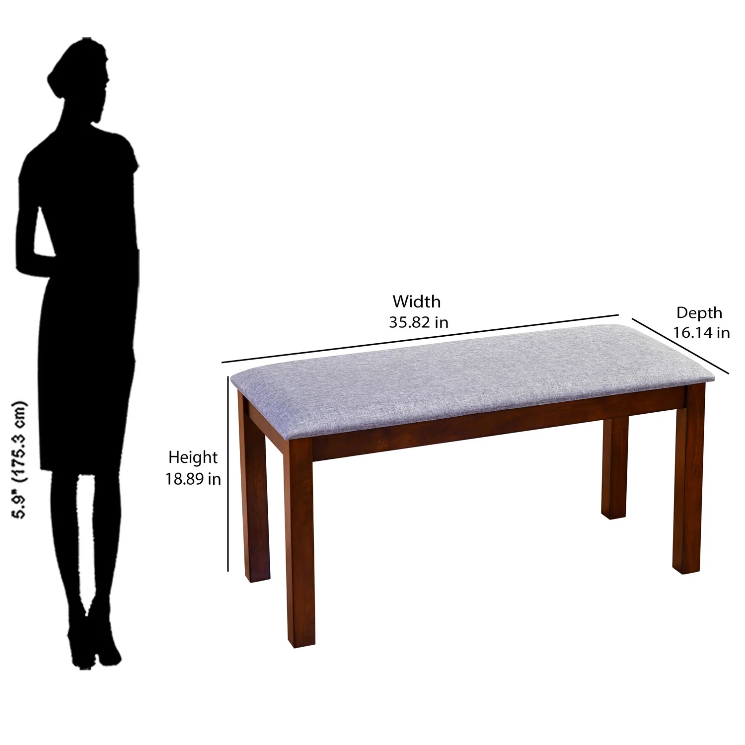 Nilkamal Kylo Multi Use Medium Sitting Bench for Living Room | Dining Room (Rio Brown) - Image 6