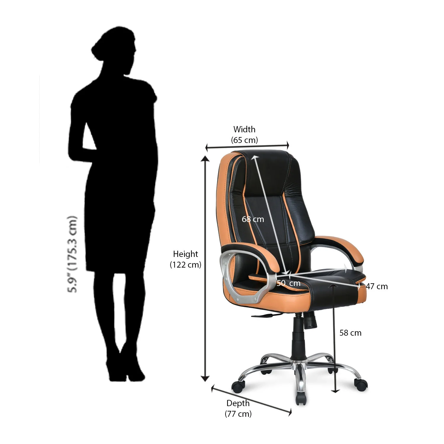 Nilkamal Kyoto High Back Office Chair - Image 20
