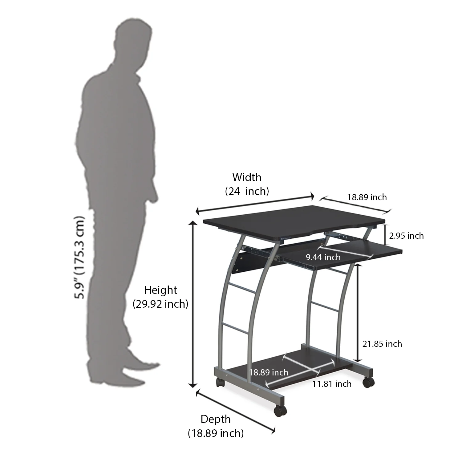 Nilkamal Leo Computer Table (Black / Walnut) - Image 10