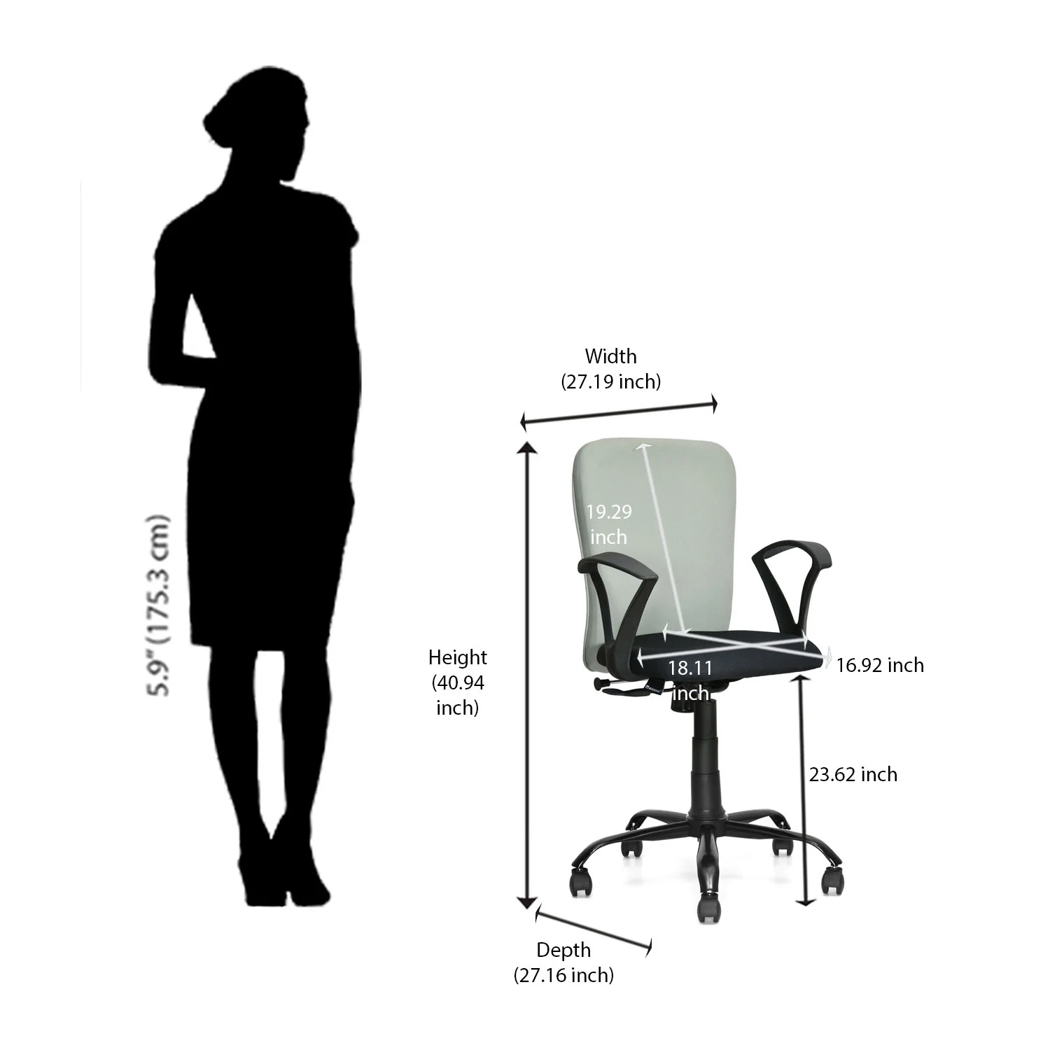 Nilkamal Lusaka Mid Back Office Chair - Image 31
