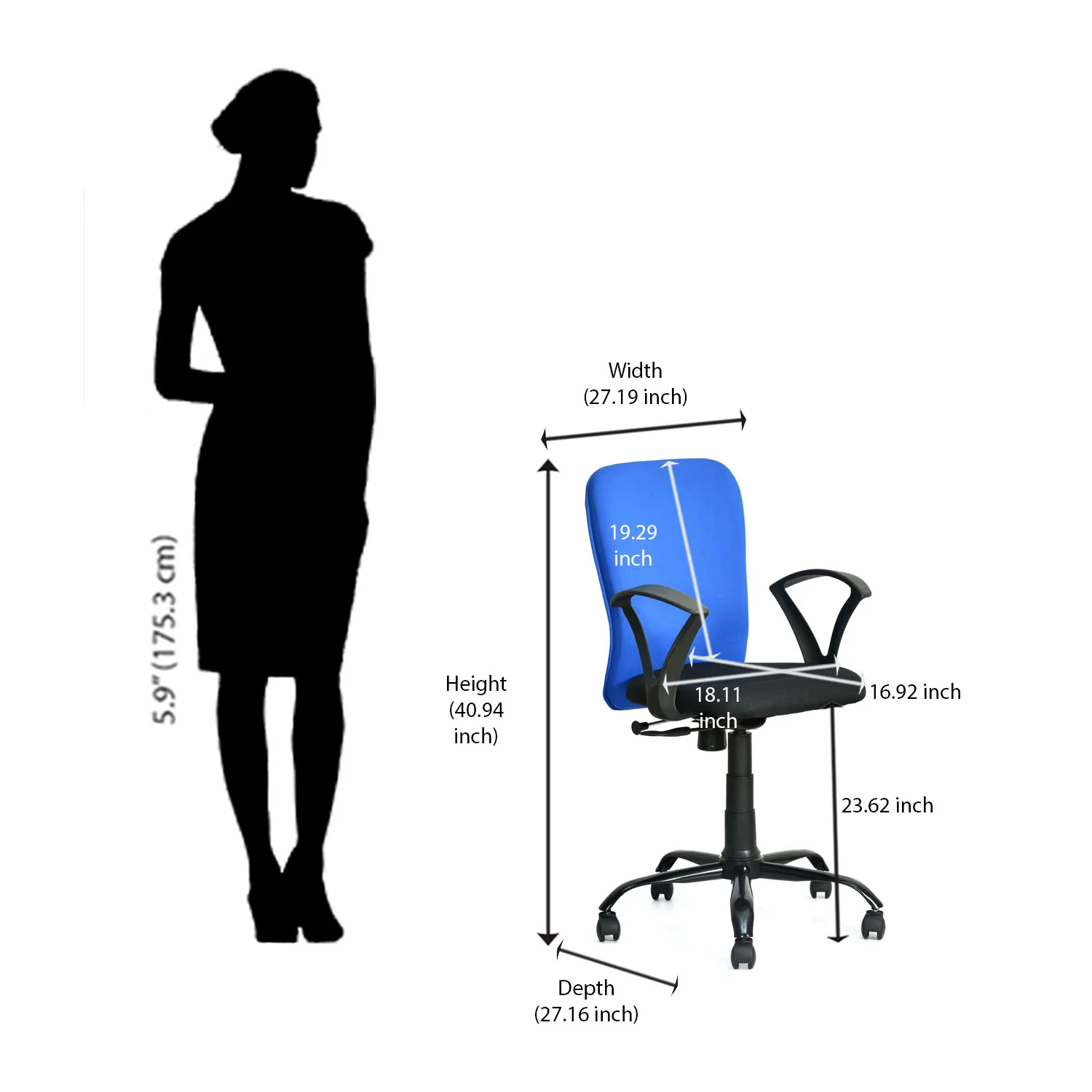 Nilkamal Lusaka Mid Back Office Chair - Image 41