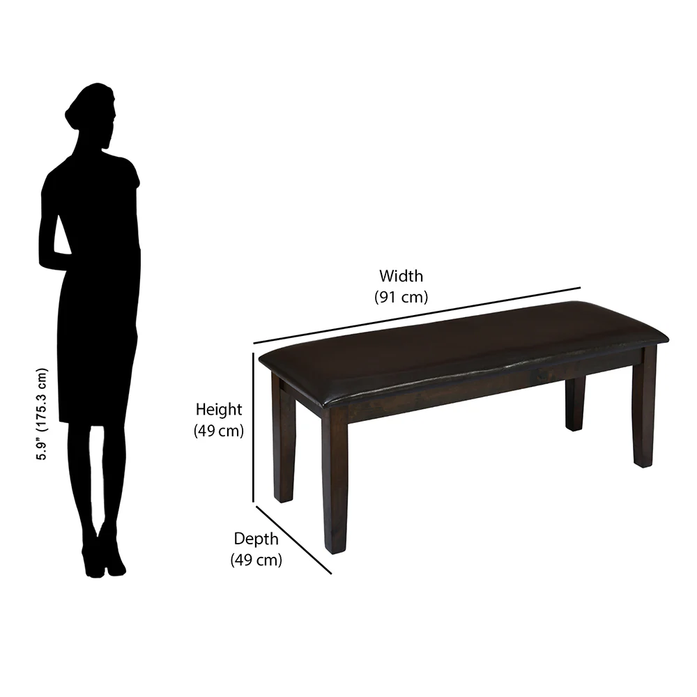 Nilkamal Magnito Multi Use Medium Sitting Bench for Living Room | Dining Room (Brown) - Image 6