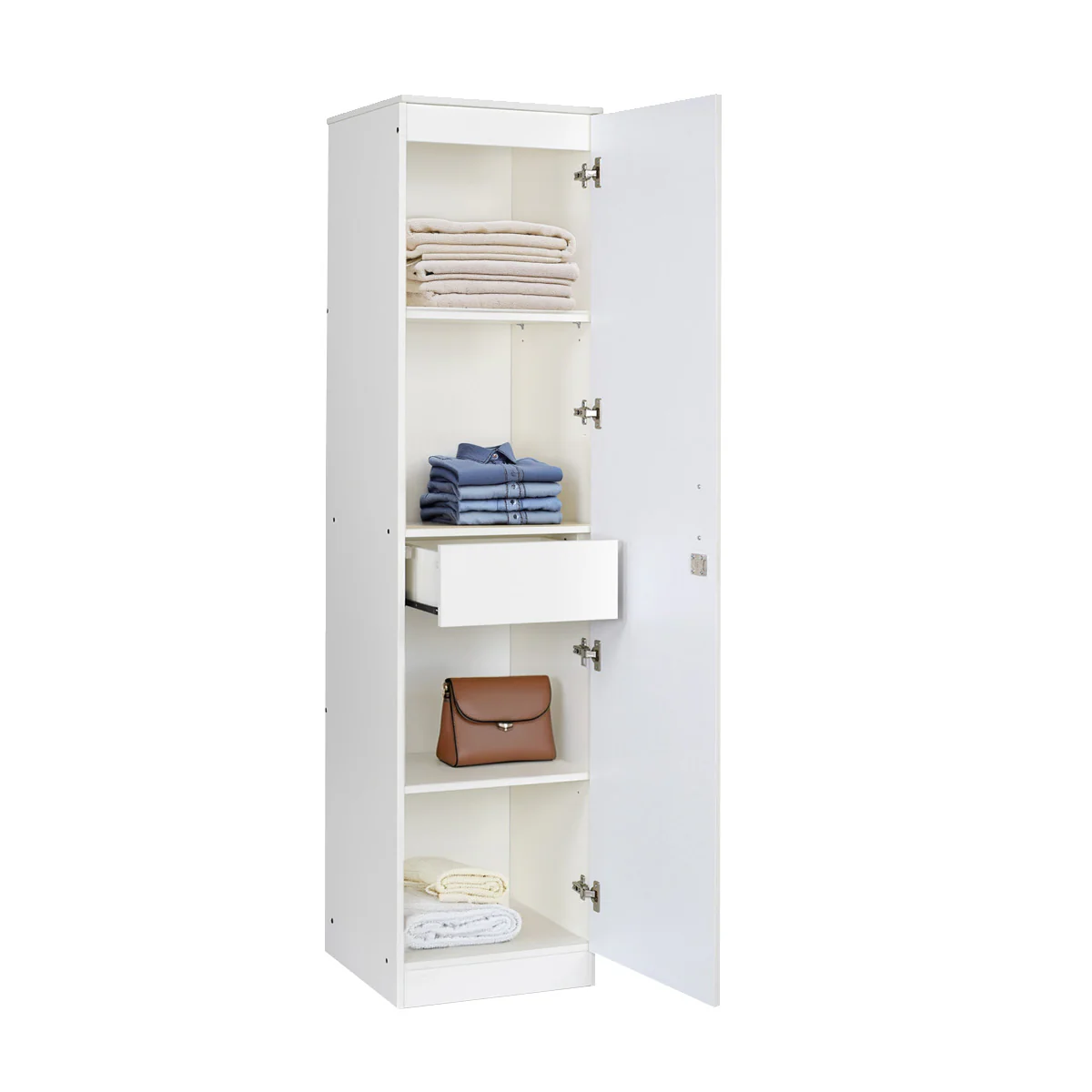 Nilkamal Marbito 1 Door Wardrobe (White) - Image 4
