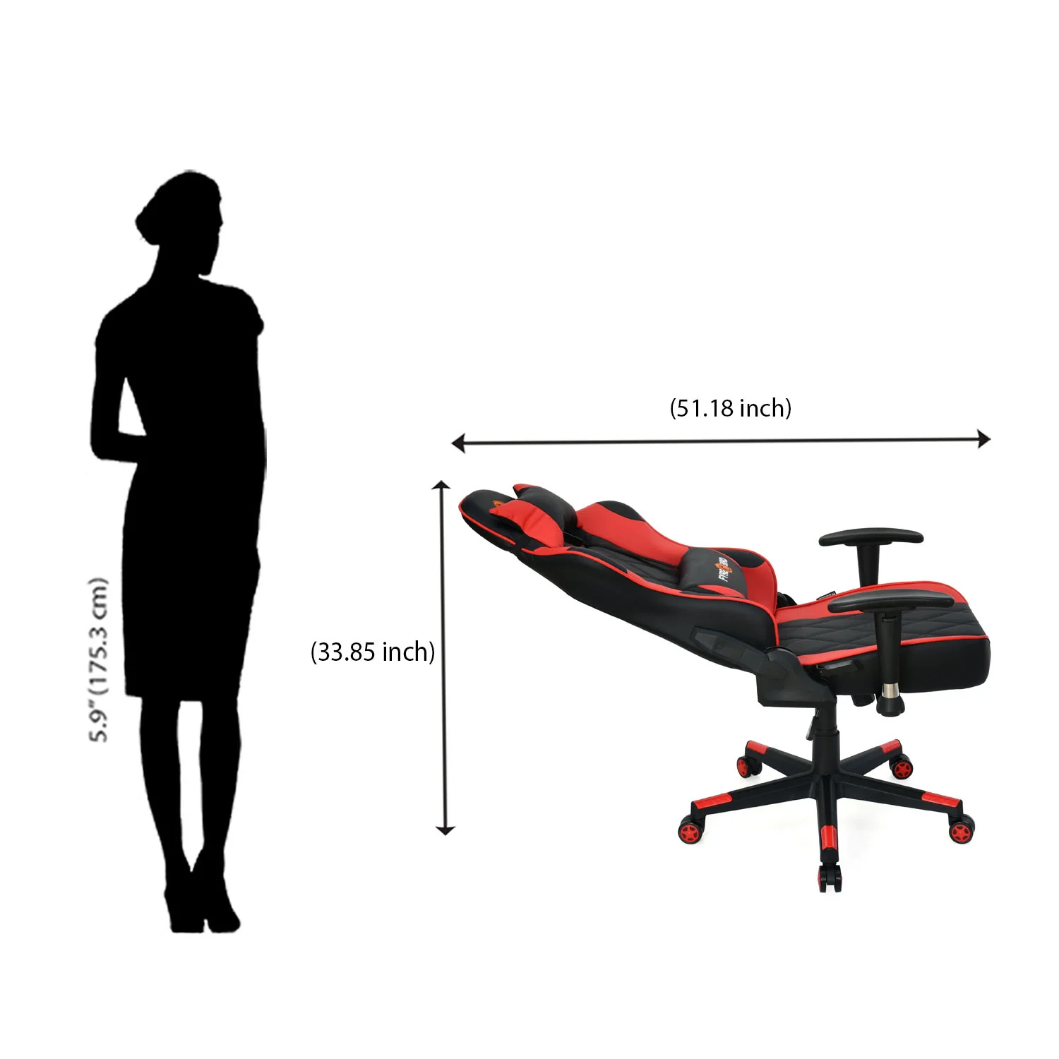 Nilkamal Fyrebird Marvel Gaming Chair (Black / Red) - Image 25