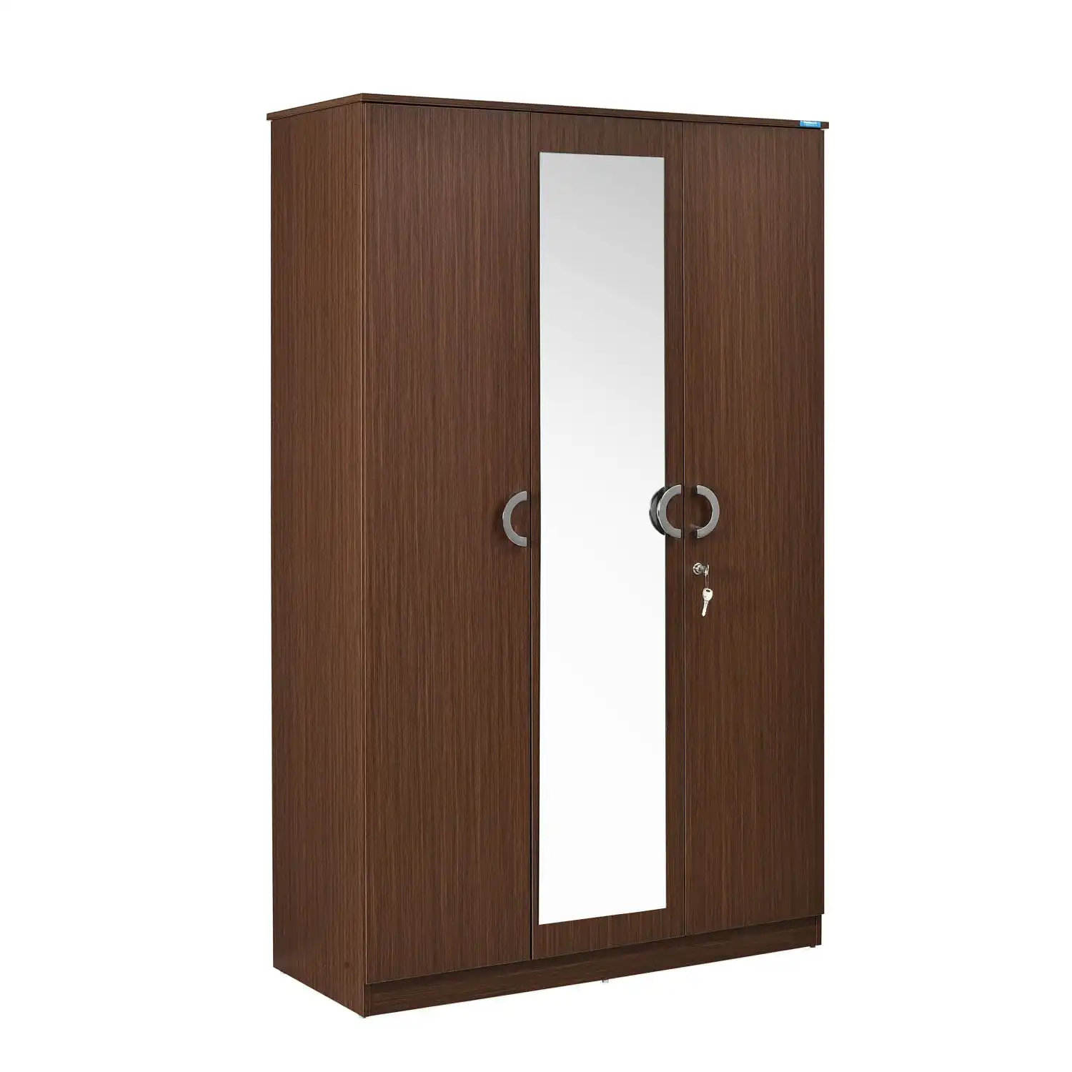 Nilkamal Massif 3 Door Wardrobe with Mirror (Legno Oak) - Image 4