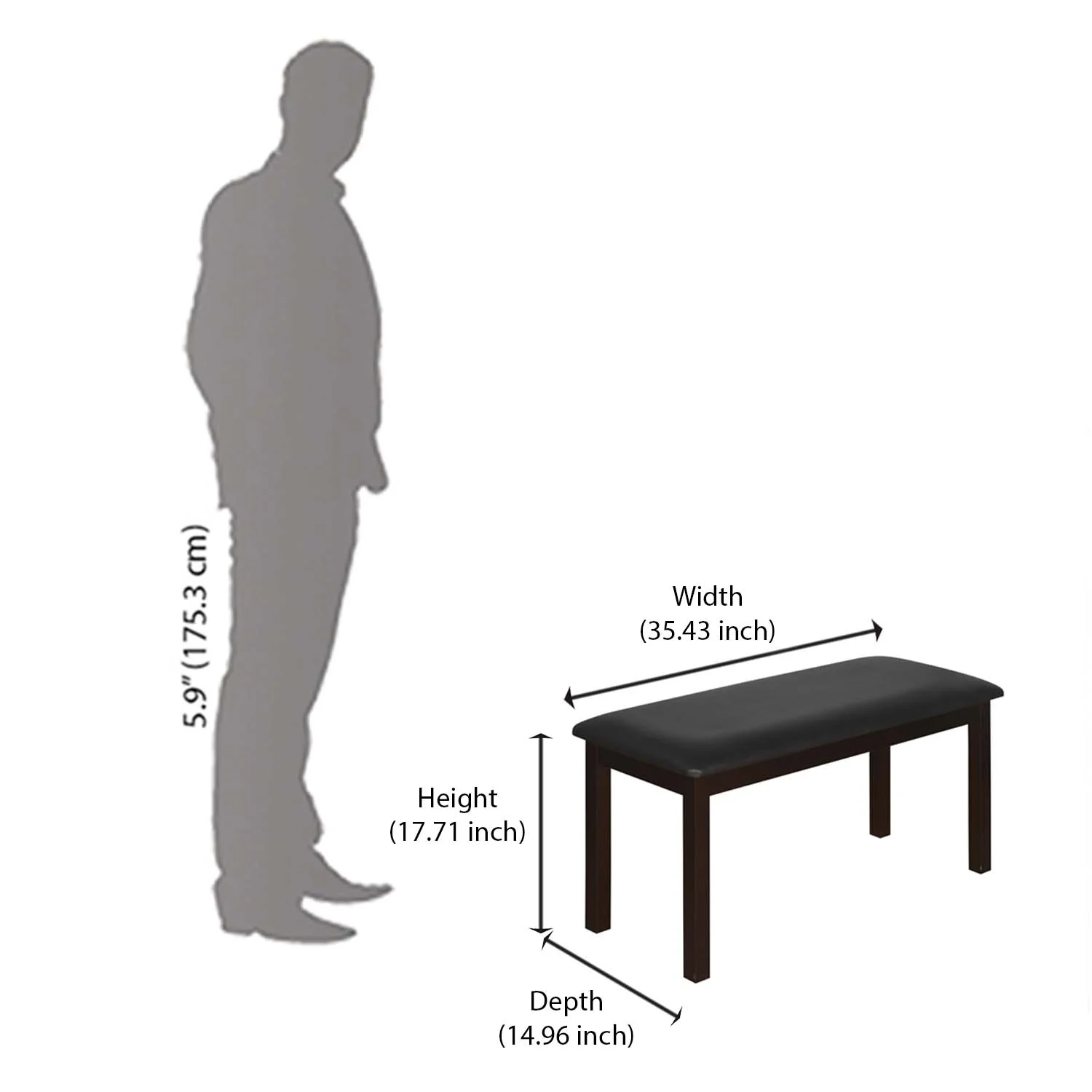 Nilkamal Mauna Multi Use Medium Sitting Bench for Living Room | Dining Room (Dark Cappuccino) - Image 7