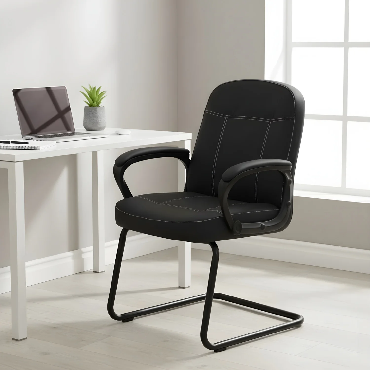 Nilkamal Mayor Visitor Chair (Black)