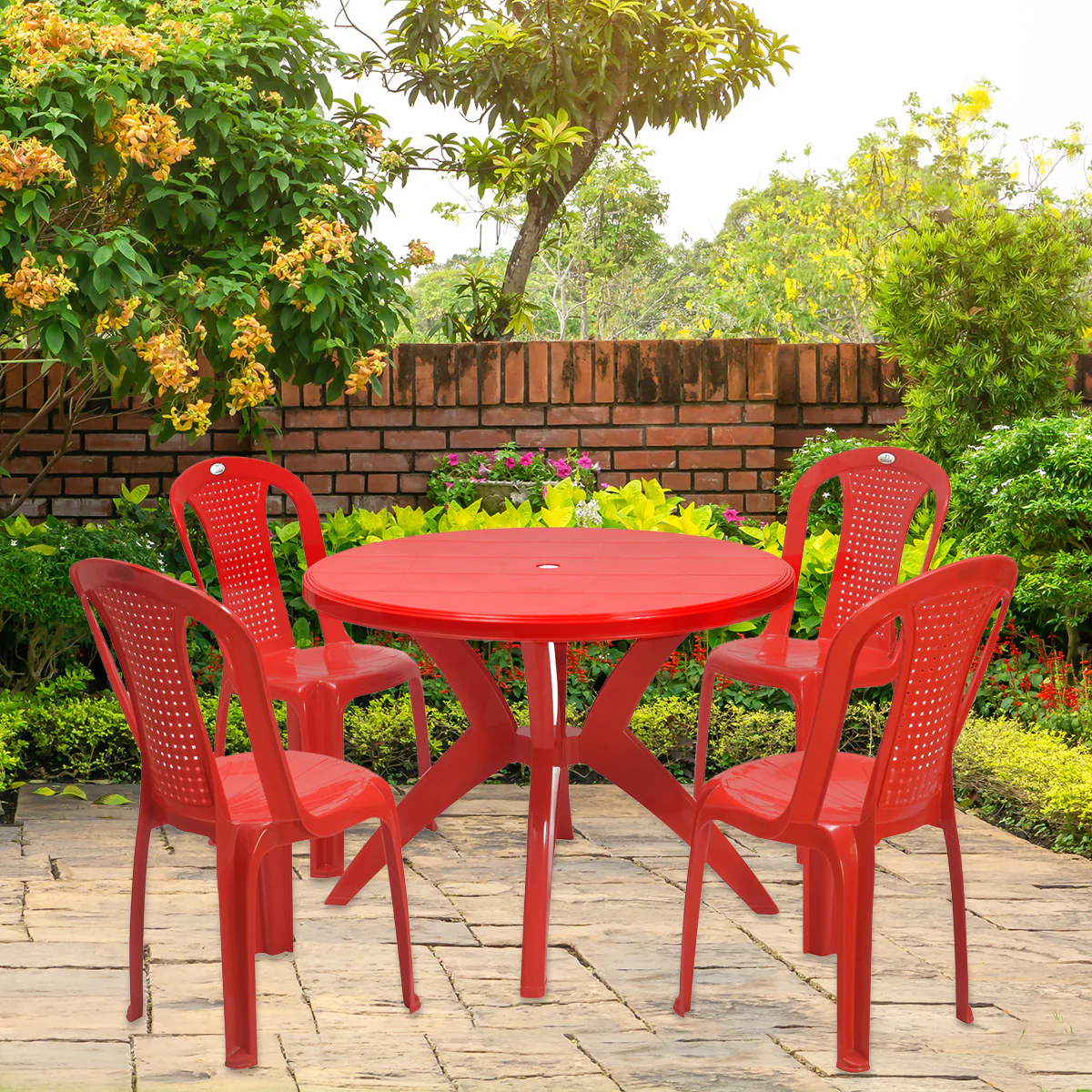 Nilkamal Meridian Kross Leg 4 Seater Dining Set - Image 2