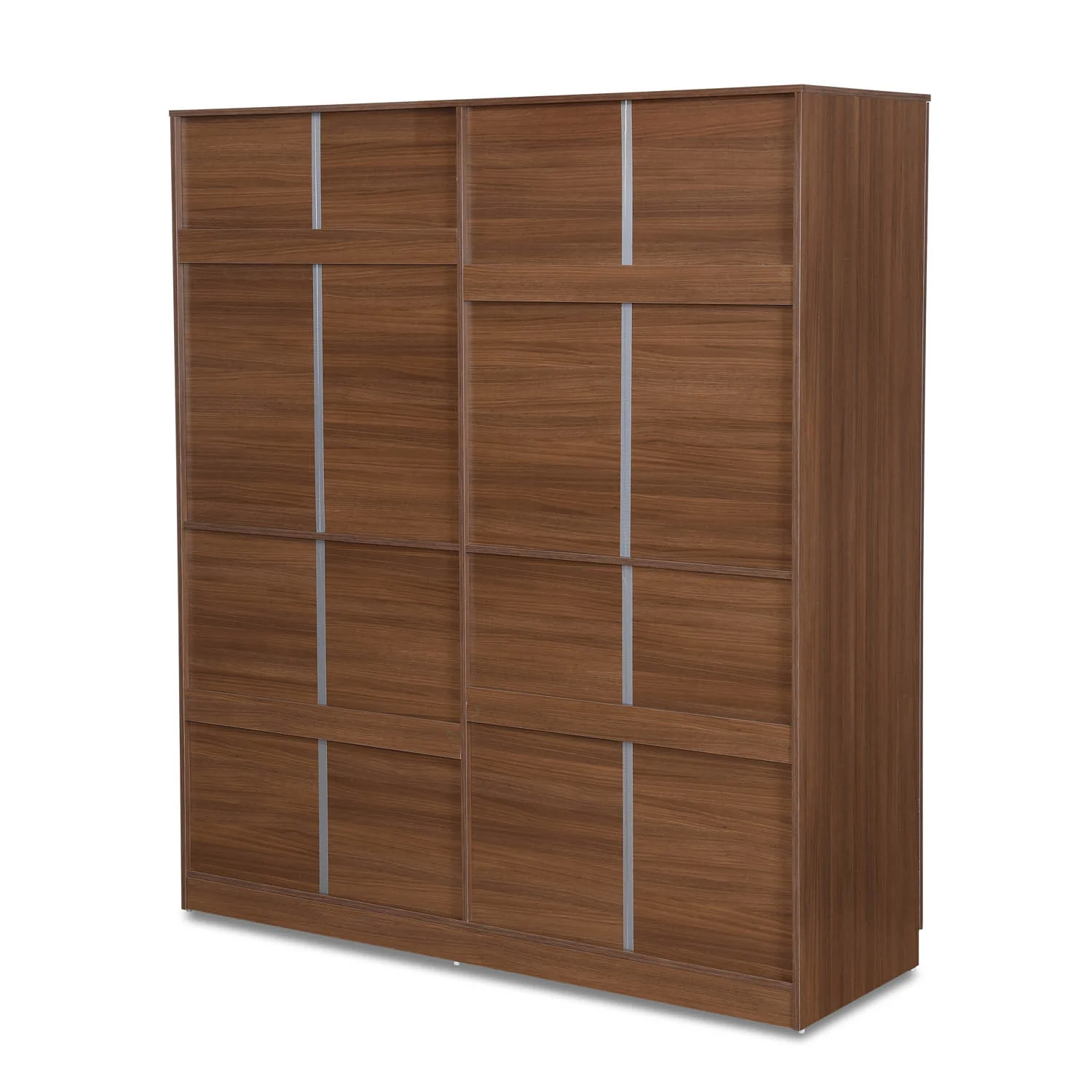 Nilkamal Milford 4 Door Wardrobe with Mirror (Classic Walnut) - Image 8