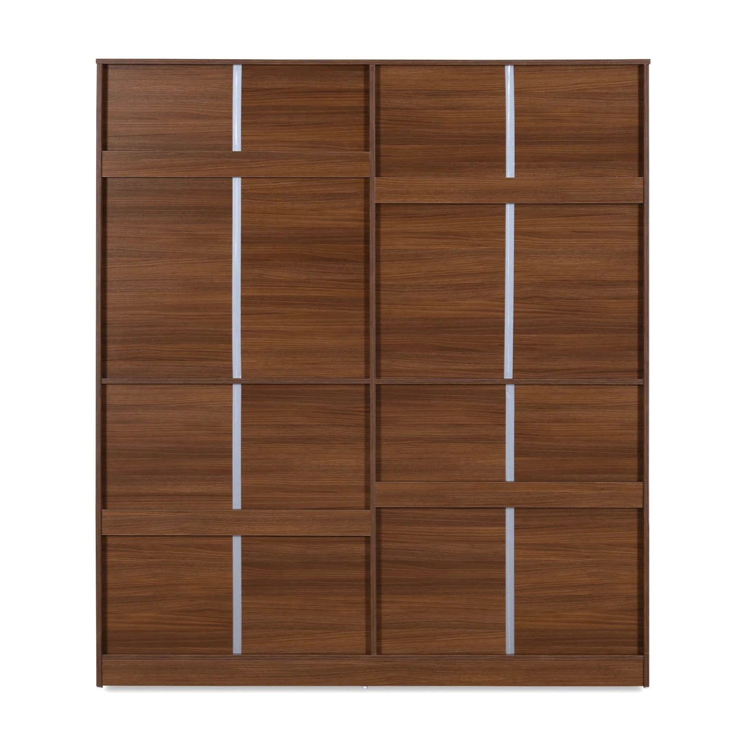Nilkamal Milford 4 Door Wardrobe with Mirror (Classic Walnut) - Image 9