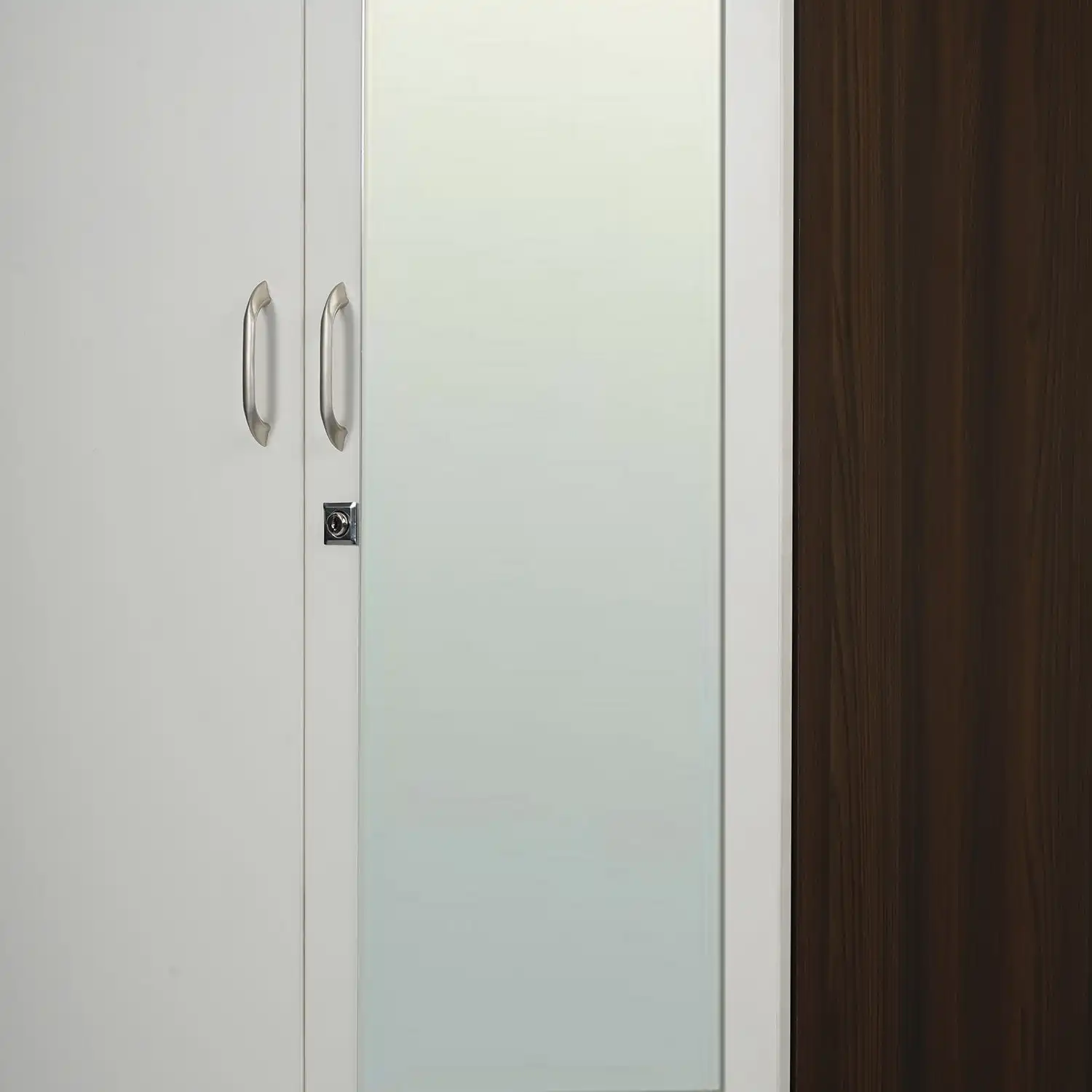 Nilkamal Mozart 4 Door Mirror Wardrobe (Walnut / White) - Image 7