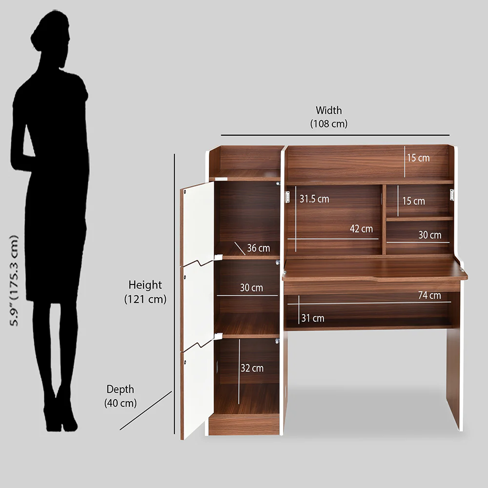 Nilkamal Neptune Neo Study Table (Walnut/White) - Image 9