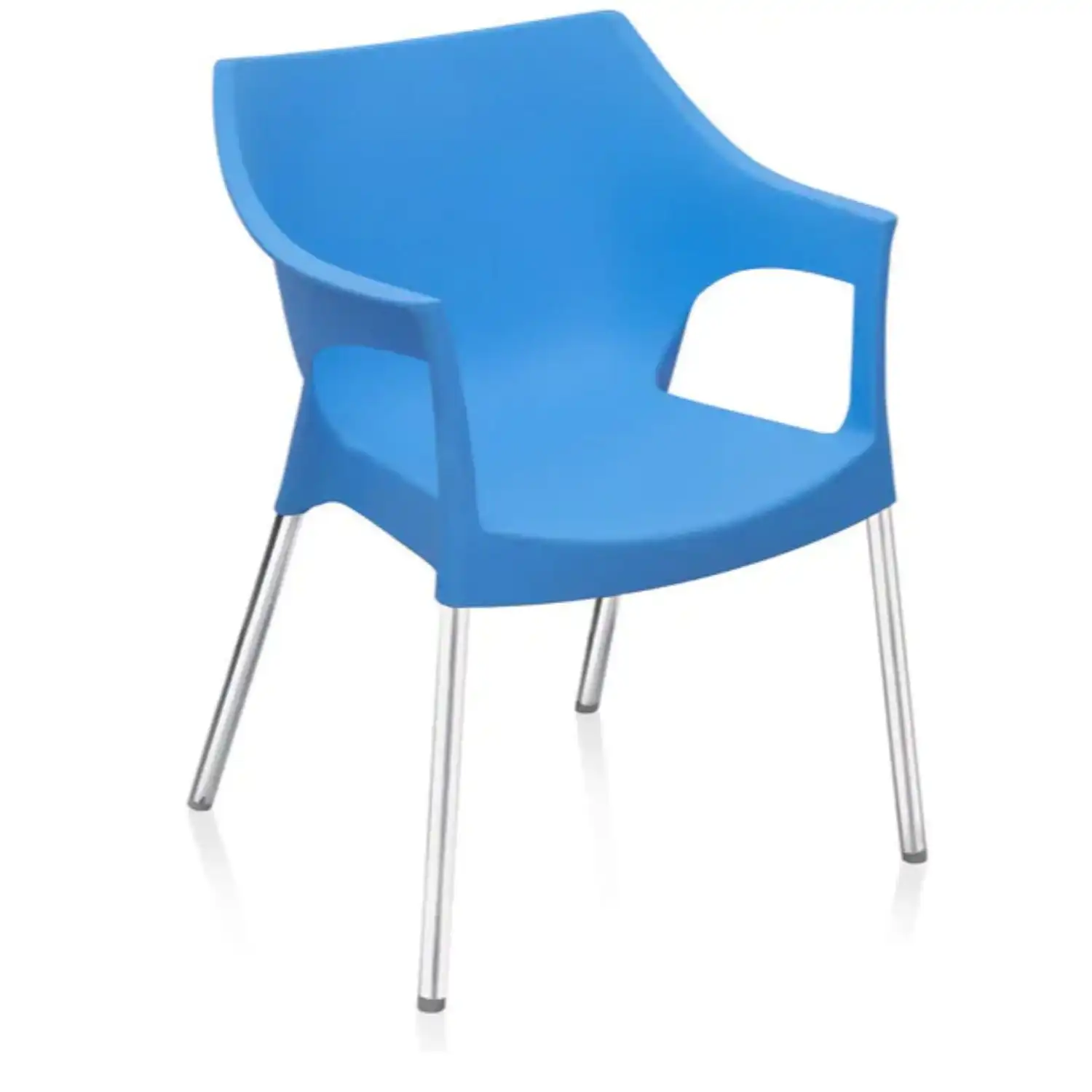 Nilkamal Novella 10 Plastic Arm Chair (Blue) - Image 6