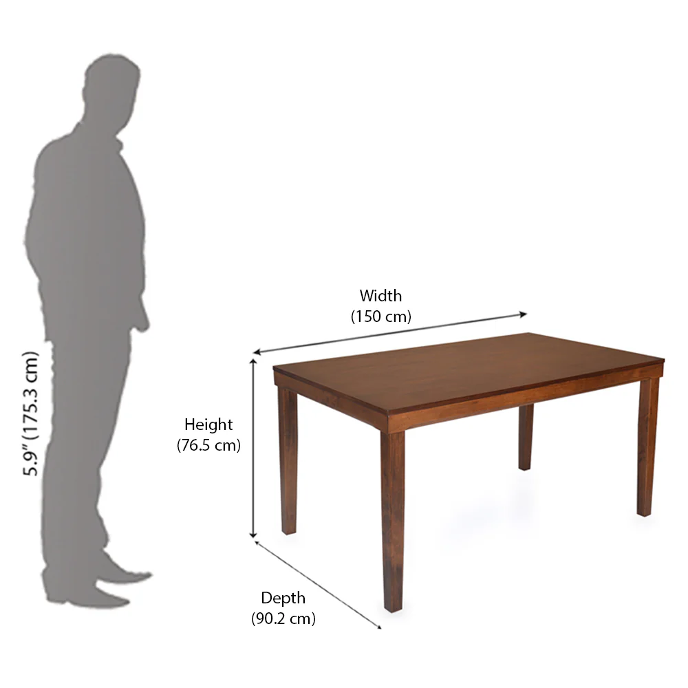Nilkamal Olenna 6 Seater Dining Table (Walnut) - Image 5