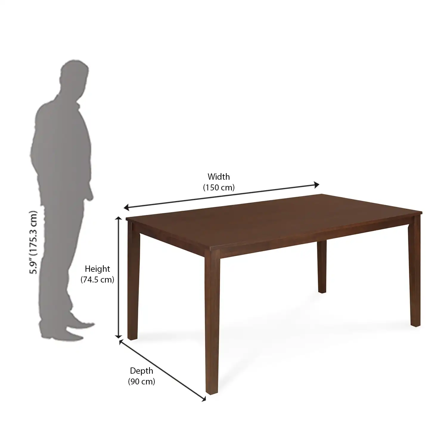 Nilkamal Peak 6 Seater Dining Set With Bench (Cappuccino) - Image 16