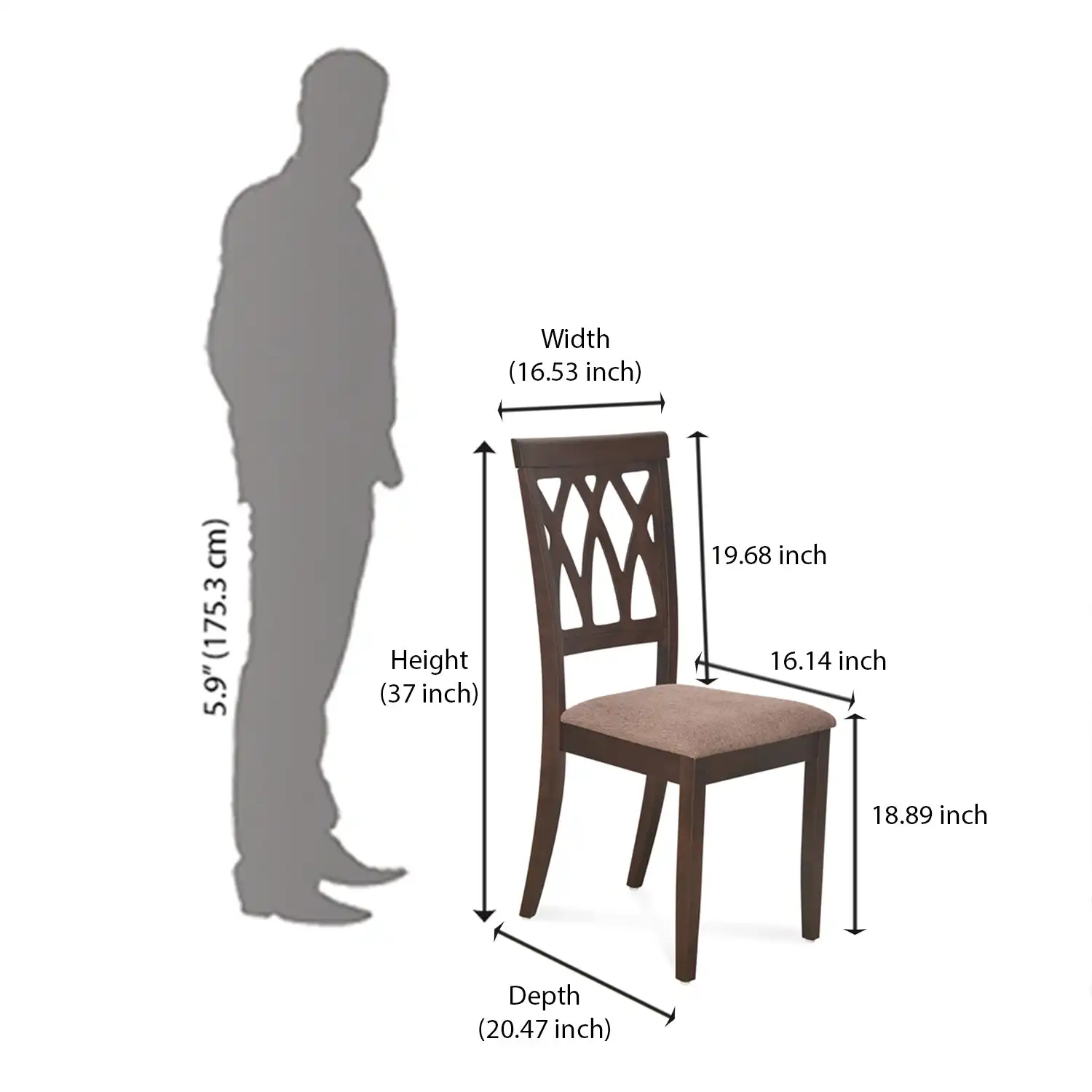 Nilkamal Peak 6 Seater Dining Set With Bench (Cappuccino) - Image 19