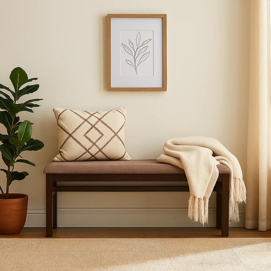 Nilkamal Peak Multi Use Long Sitting Bench for Living Room | Dining Room (Cappuccino)