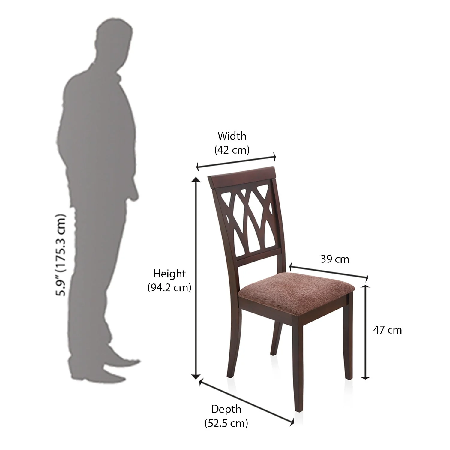 Nilkamal Peak Dining Chair (Cappuccino) - Image 8