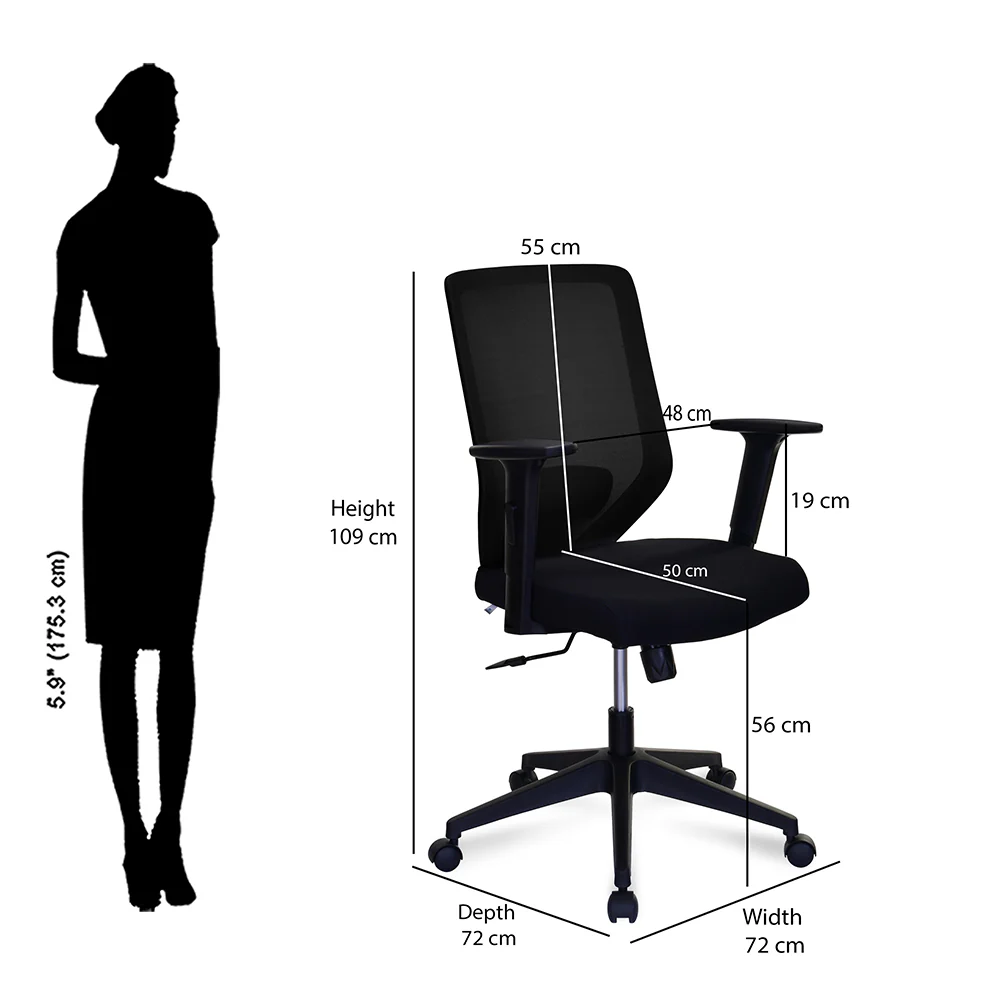 Nilkamal Poise Mid Back Office Chair - Image 10