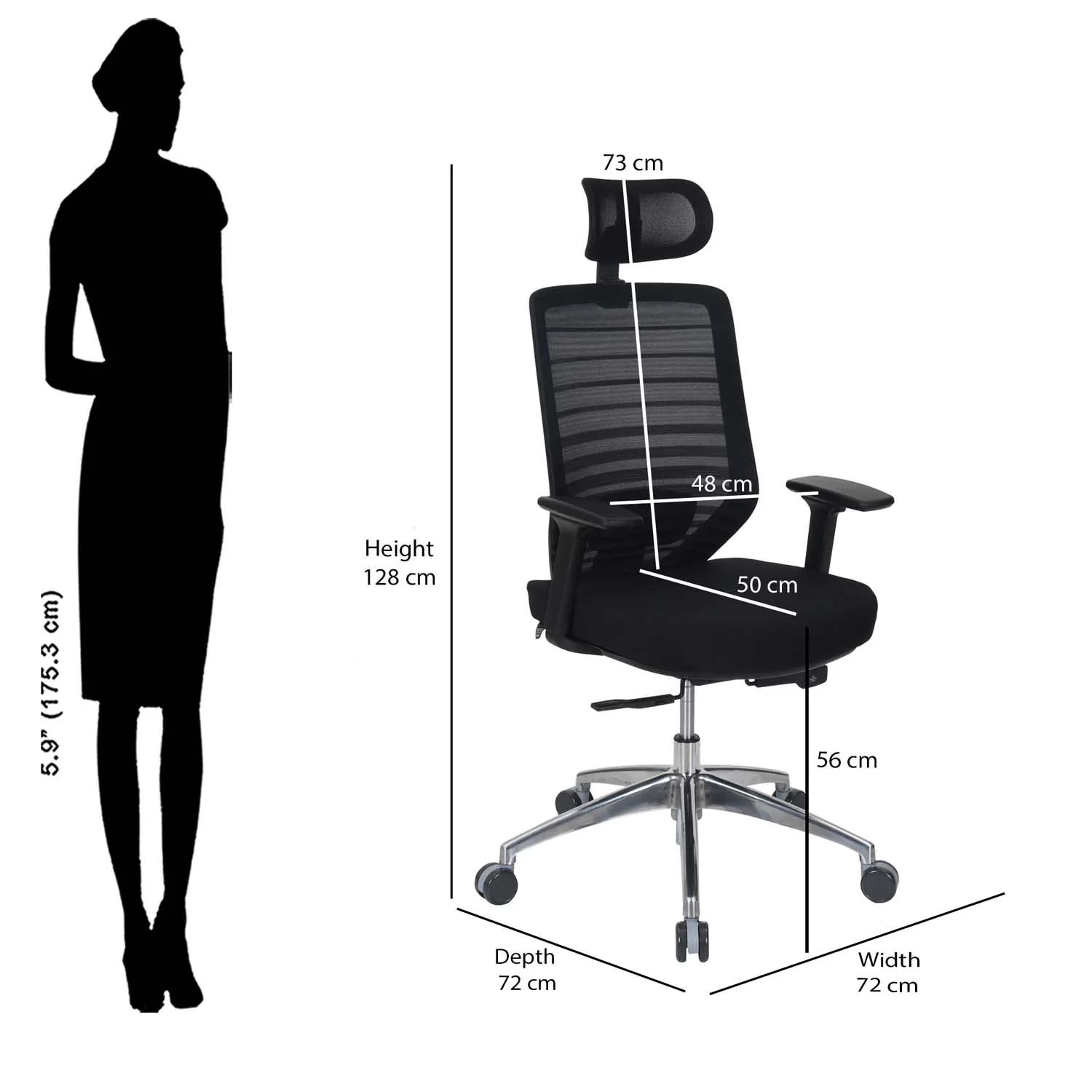 Nilkamal Poise Pro High Back Office Chair - Image 13