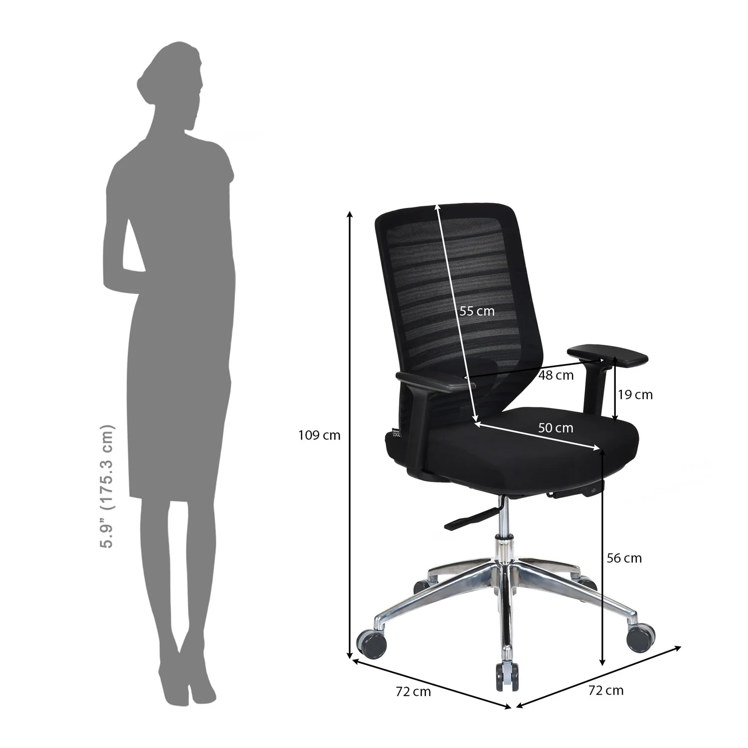 Nilkamal Poise Pro Mid Back Office Chair - Image 10