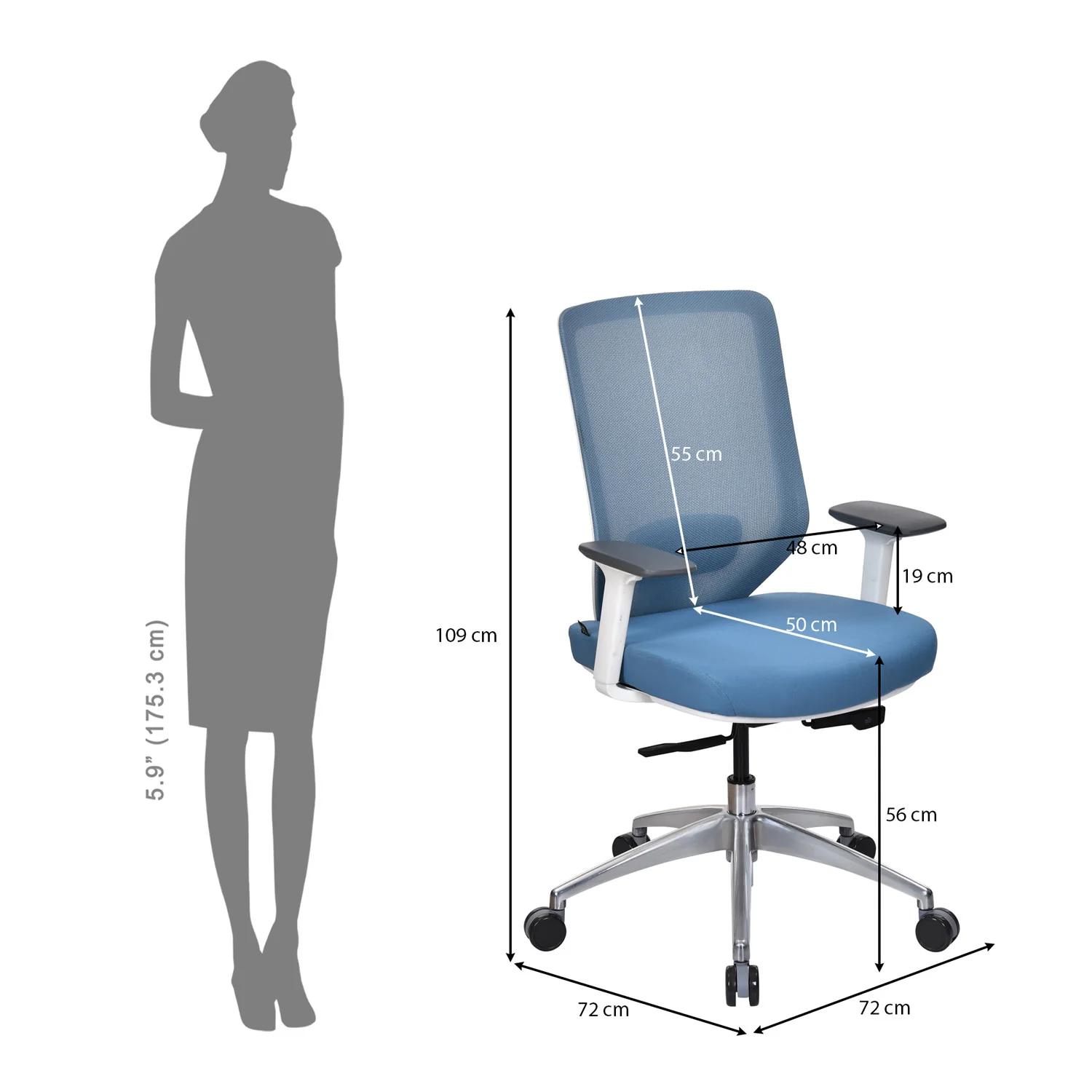 Nilkamal Poise Pro Mid Back Office Chair - Image 21
