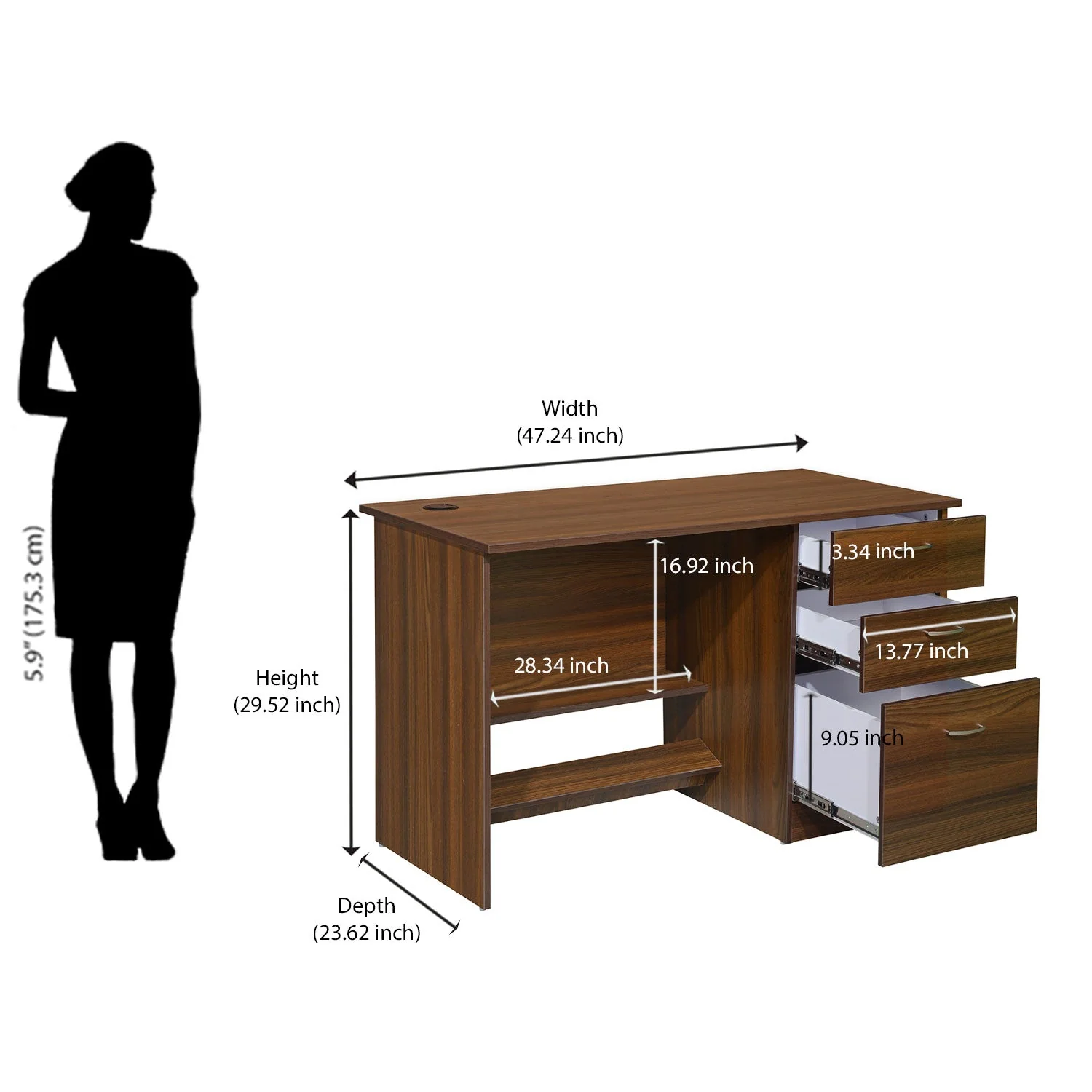 Nilkamal Scholar Study Desk (Brown) - Image 12