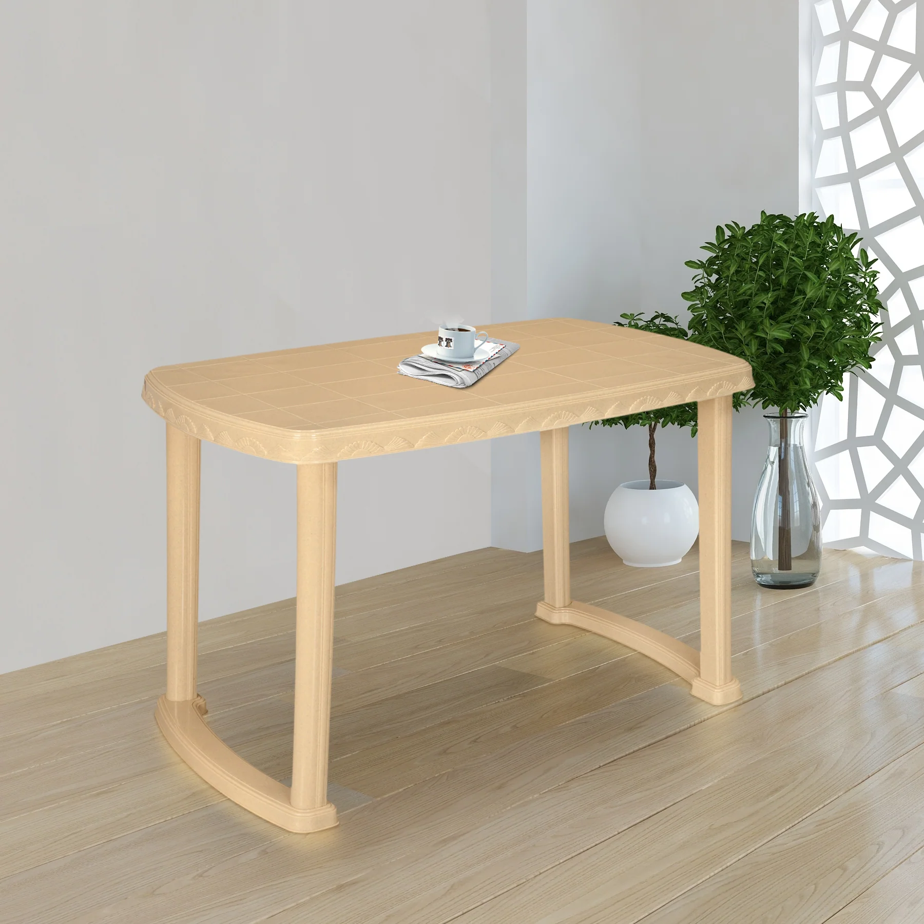 Nilkamal Shahenshah Dining Table (Marble Beige) - Image 3