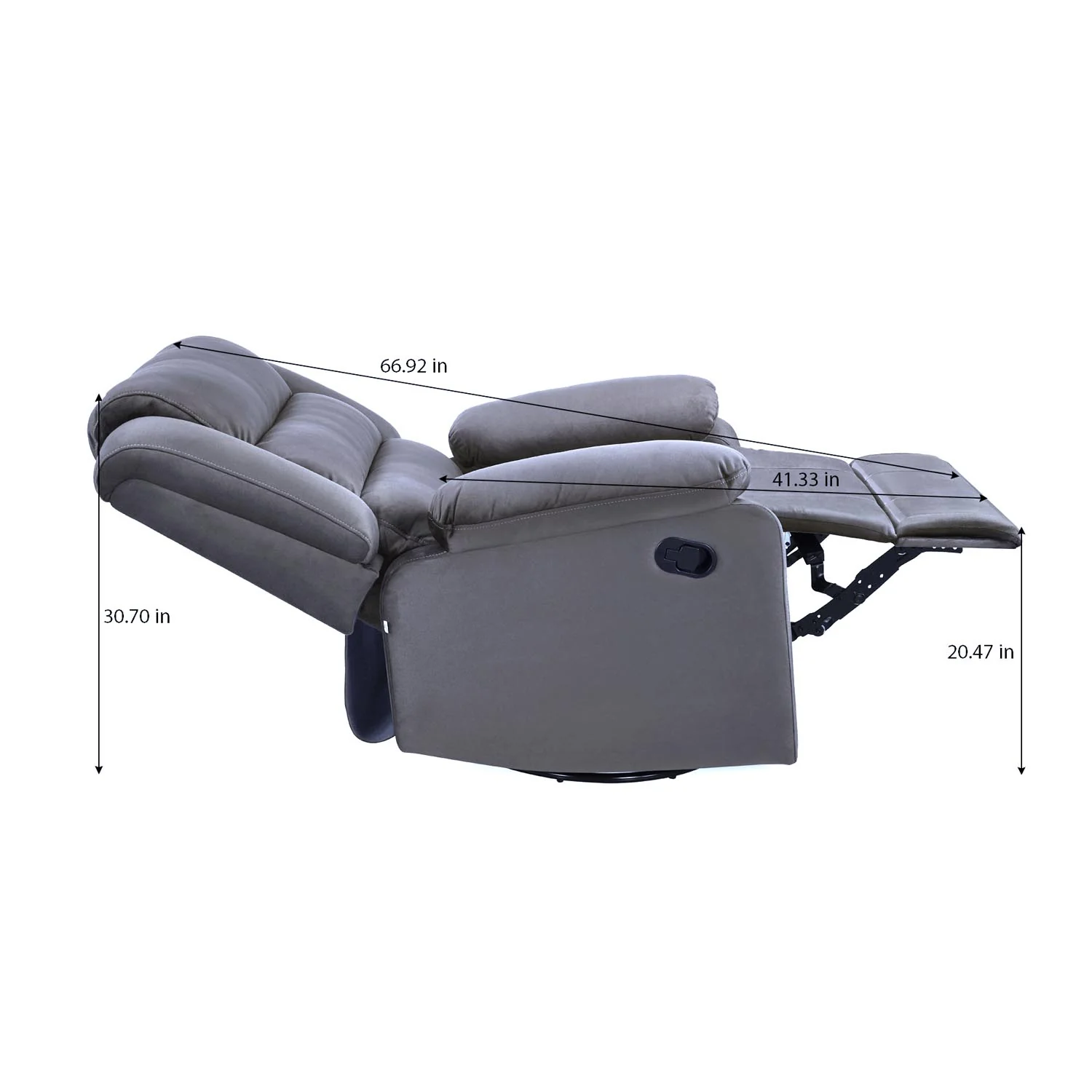 Nilkamal Sierra 1 Seater Rocker & Swivel Recliner Sofa (Brown) - Image 9