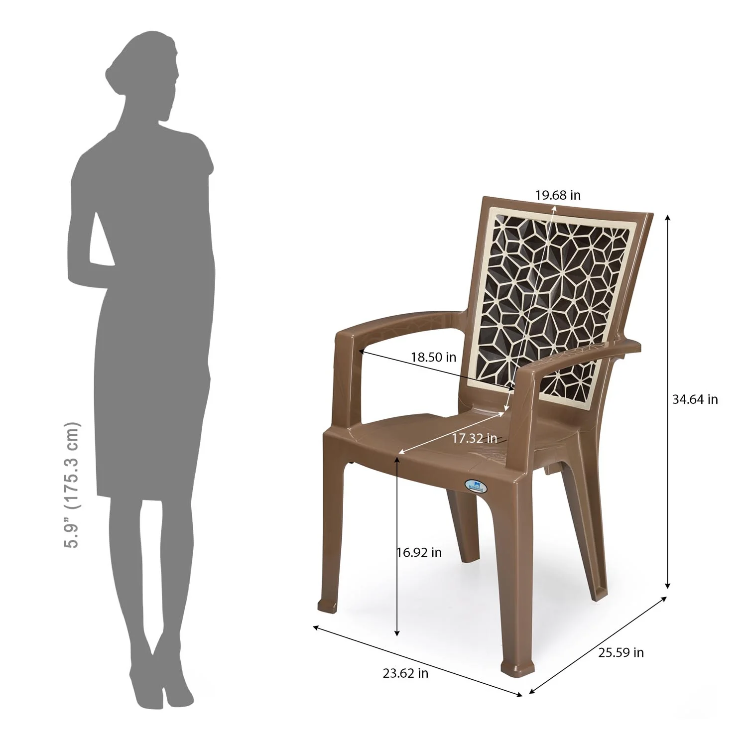 Nilkamal Startrek Plastic Arm Chair - Image 12