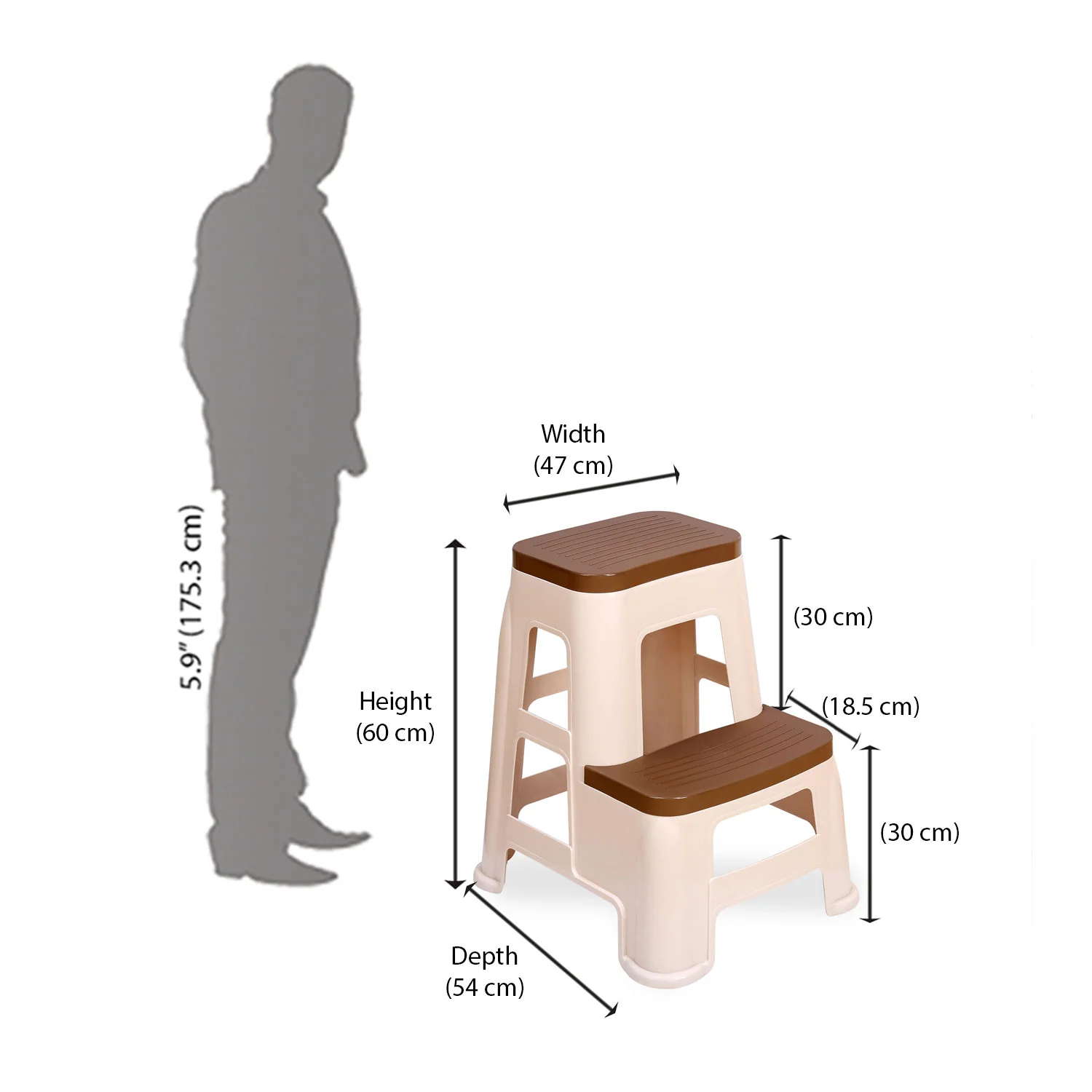 Nilkamal Step Stool 31 (Basket Beach / Rattan Dark Beige) - Image 10