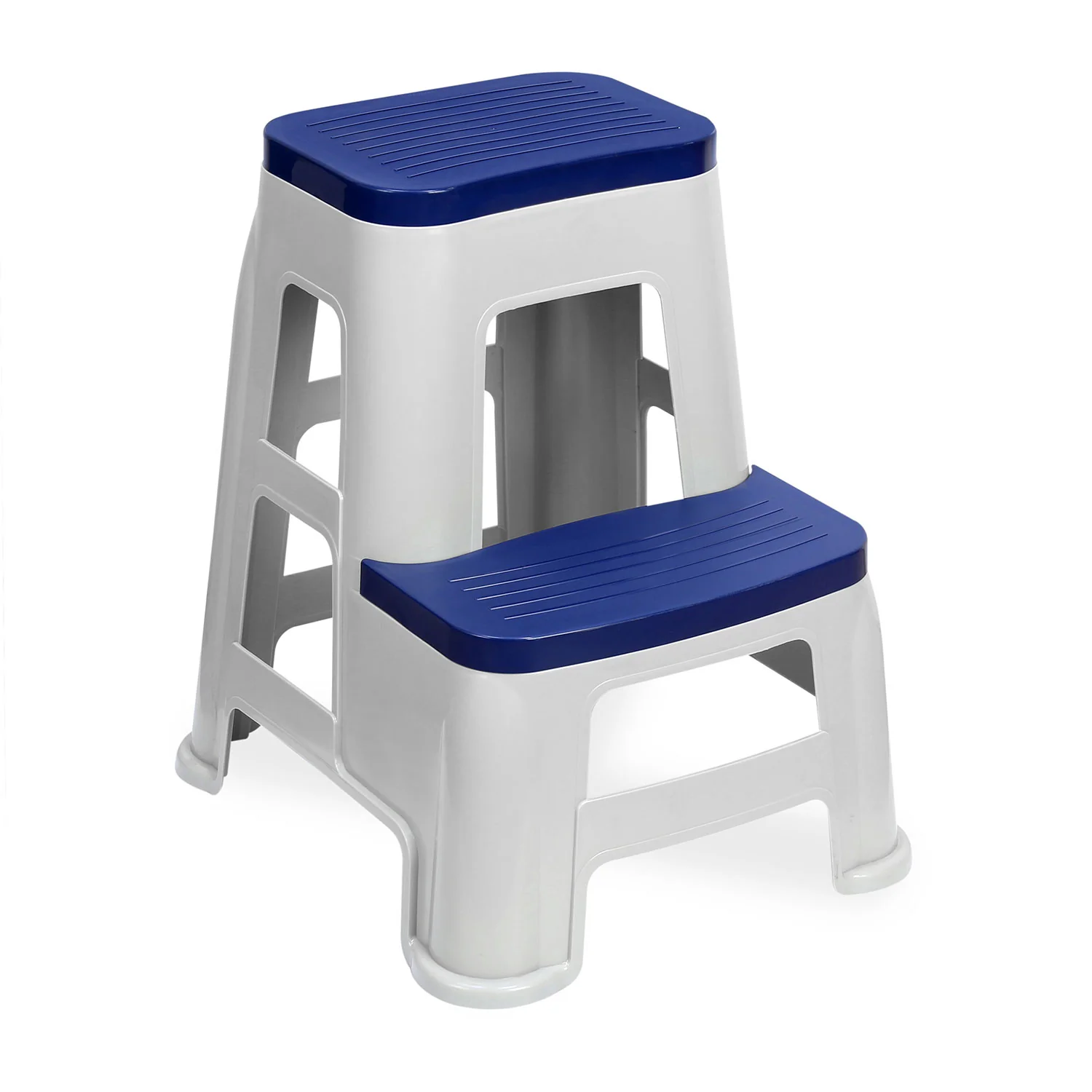 Nilkamal Step Stool 31 (Silk Grey / Cobalt Blue) - Image 3