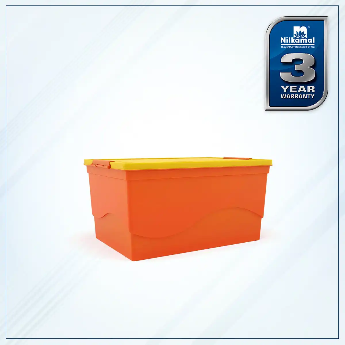 Nilkamal 50 Litre Multipurpose Storage Box with Lid (Orange and Yellow) - Image 2