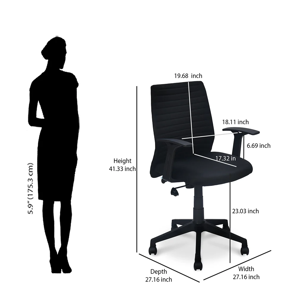 Nilkamal Thames Neo Mid Back Fabric Chair - Image 8