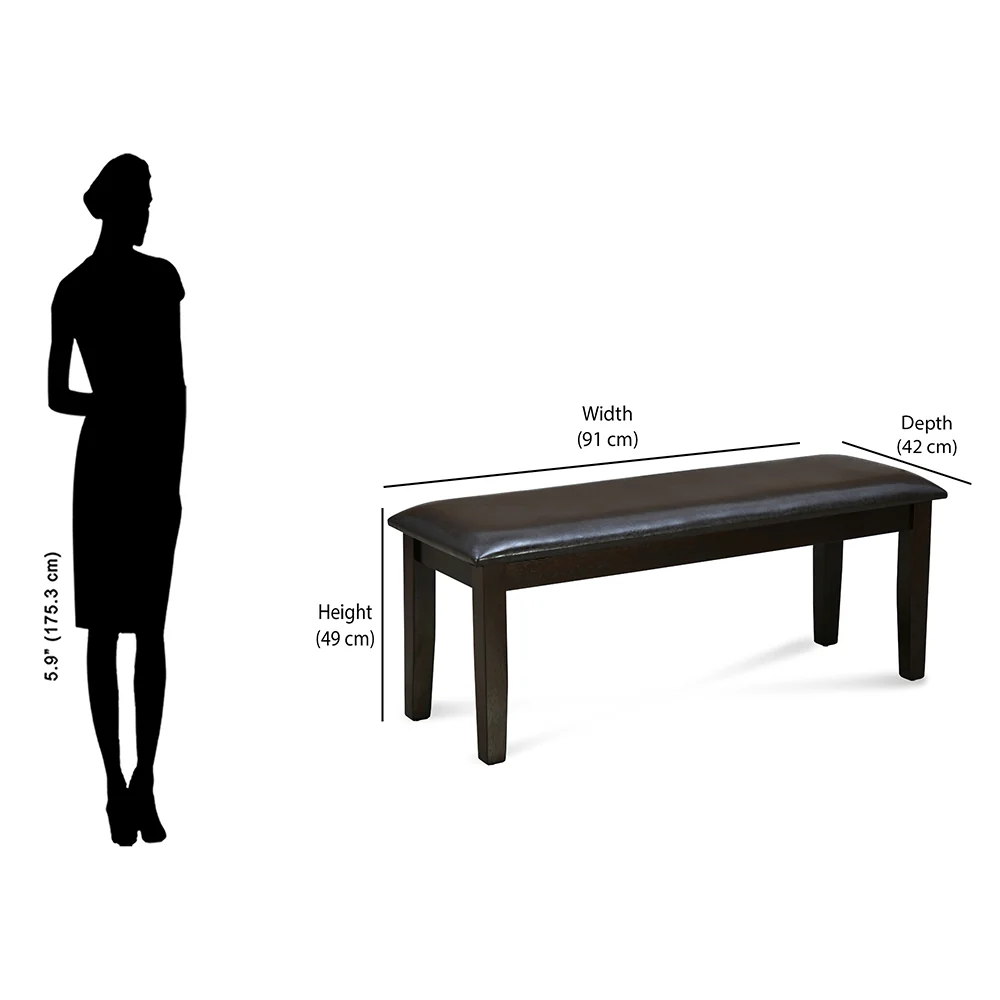 Nilkamal Tivoli Multi Use Medium Sitting Bench for Living Room | Dining Room (Brown) - Image 6