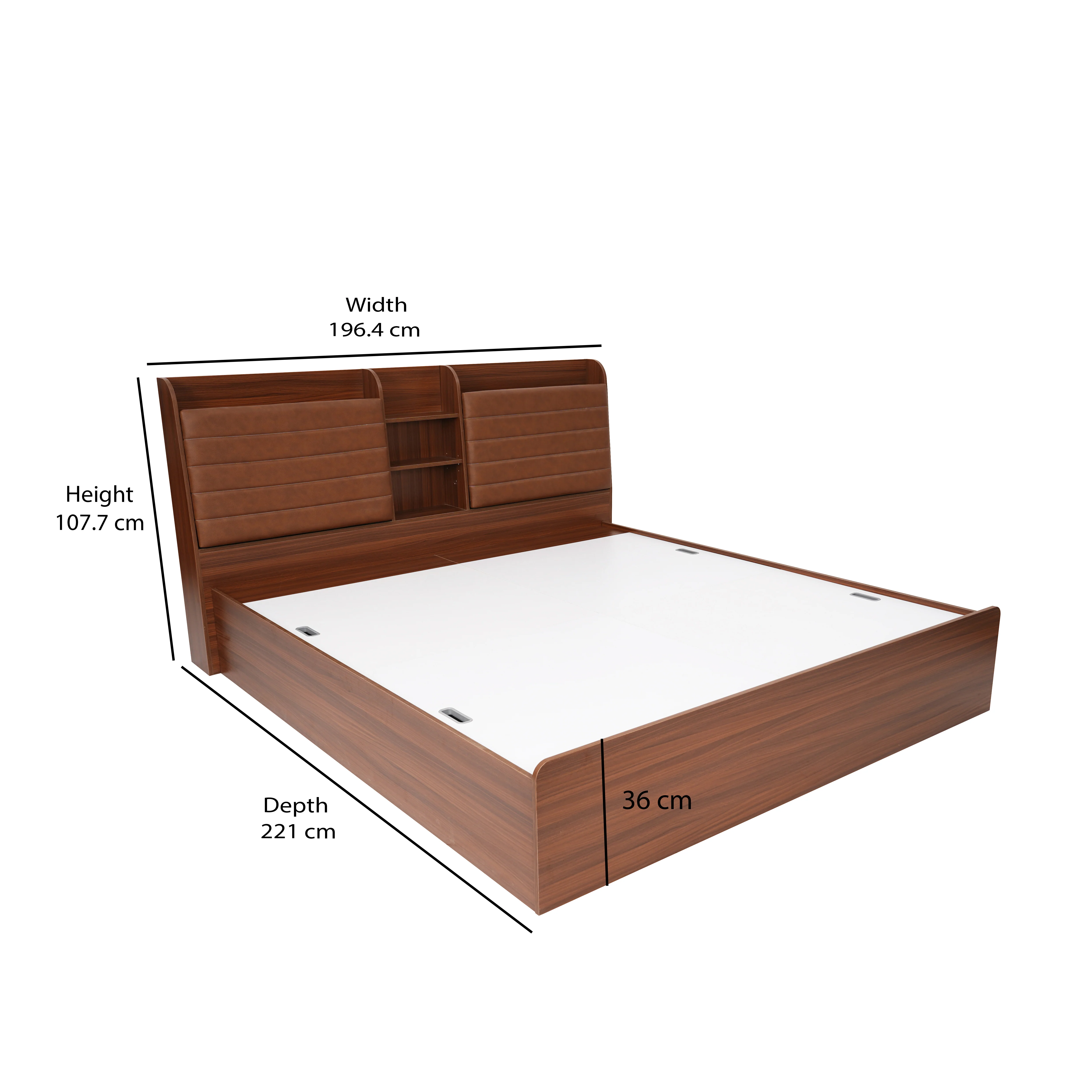 Nilkamal Tokyo Calipso King Bed With Storage (Classic Plank Walnut) - Image 10