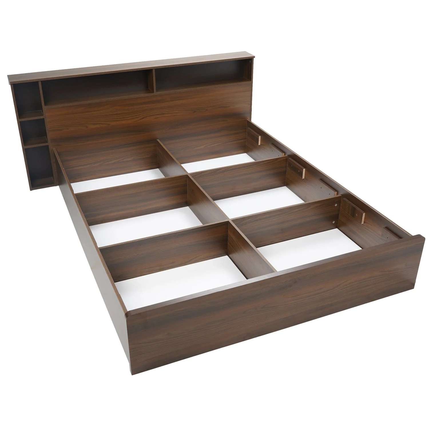 Nilkamal Torrie Queen Bed With Headboard & Box Storage (Classic Walnut) - Image 5