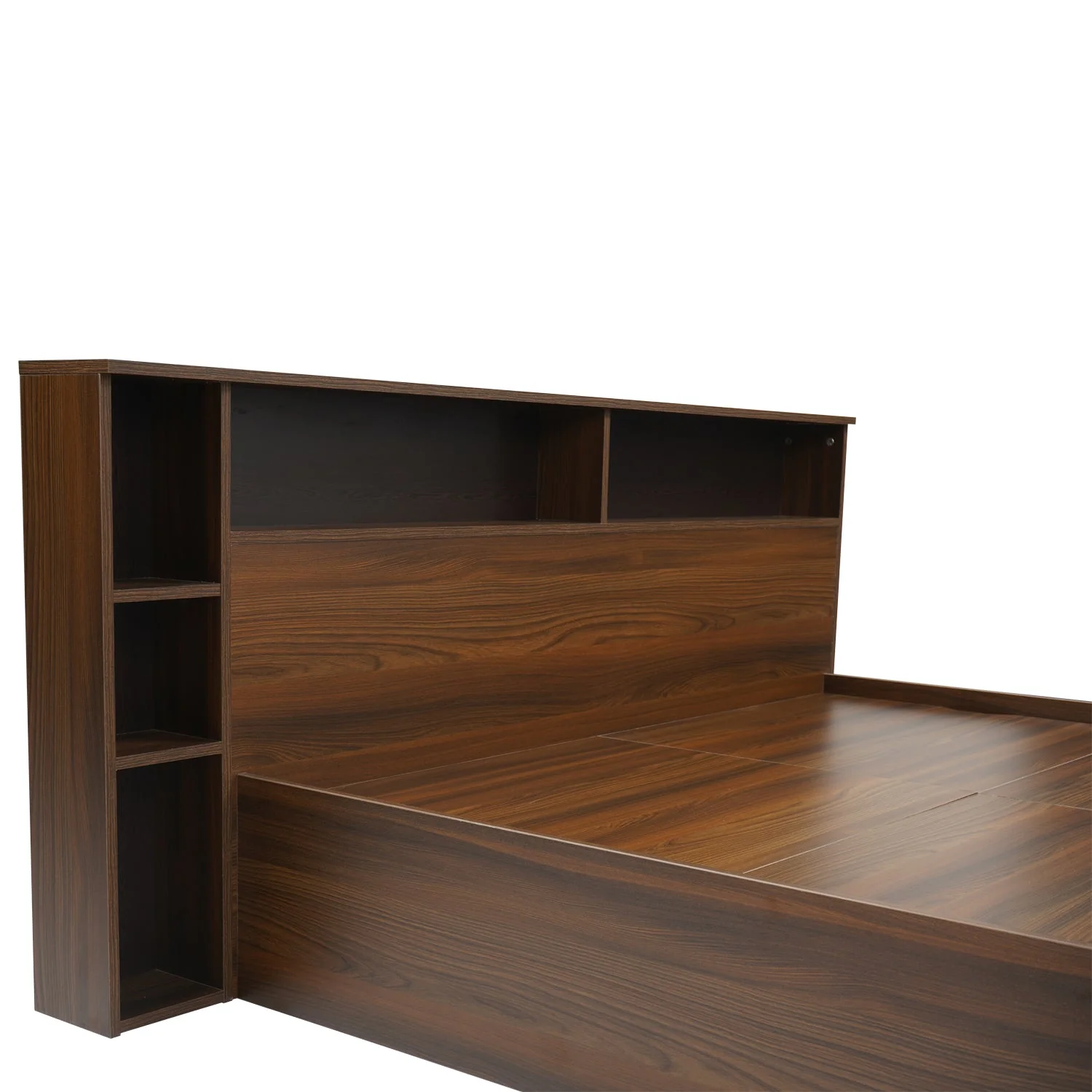 Nilkamal Torrie Queen Bed With Headboard & Box Storage (Classic Walnut) - Image 7