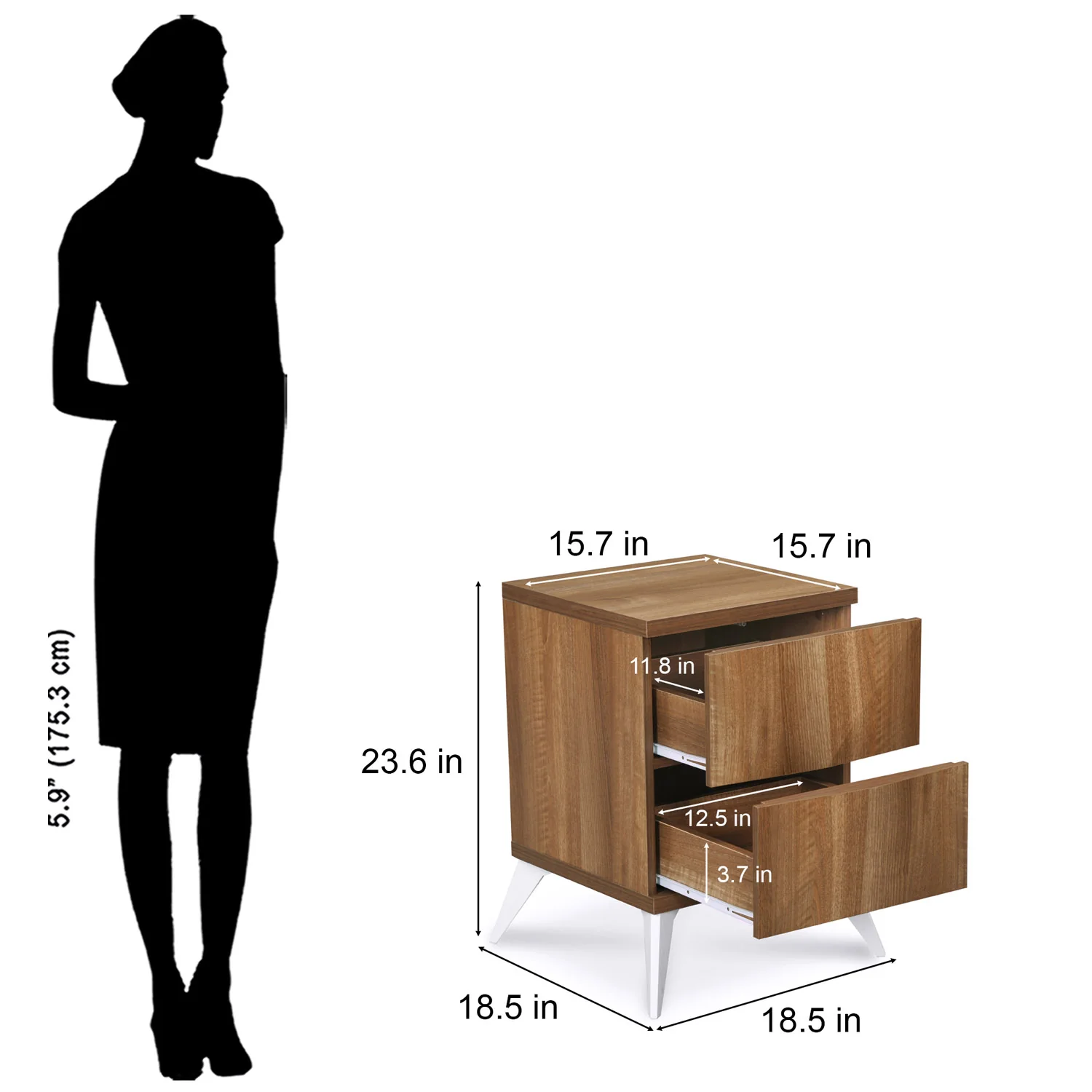 Nilkamal Trixie Night Stand (Oak) - Image 8