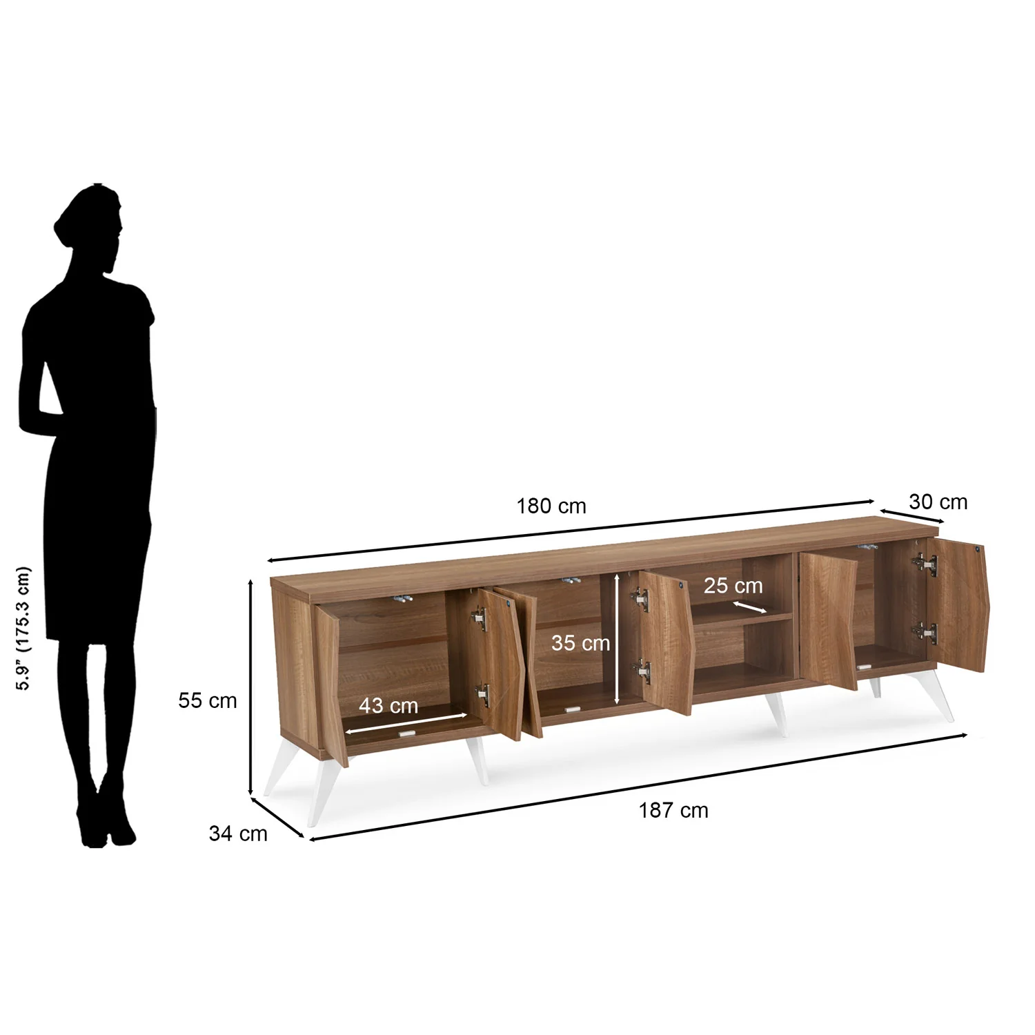 Nilkamal Trixie Wall Unit (Oak) - Image 8