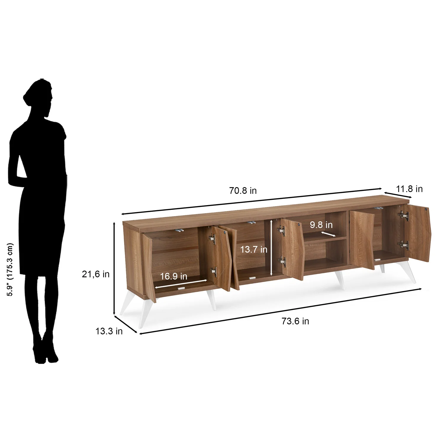 Nilkamal Trixie Wall Unit (Oak) - Image 9
