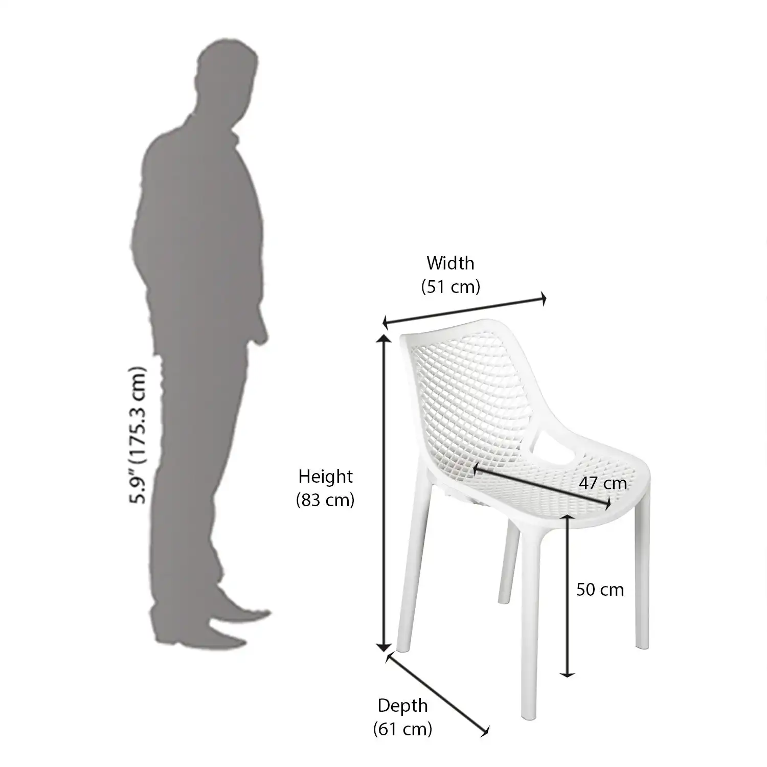 Nilkamal Vento Chair (Milky White) - Image 11