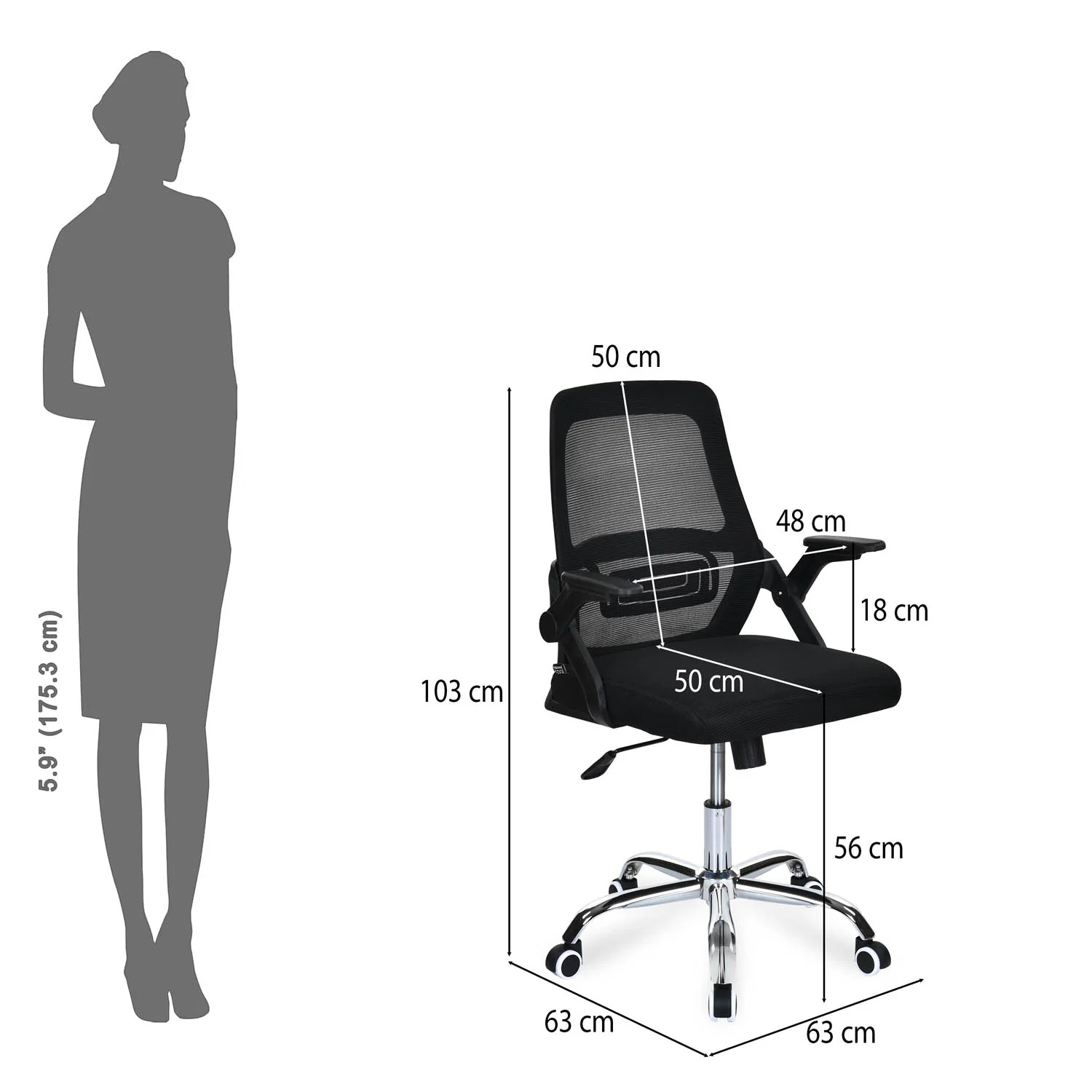 Nilkamal Vergo Mid Back Office Chair - Image 13